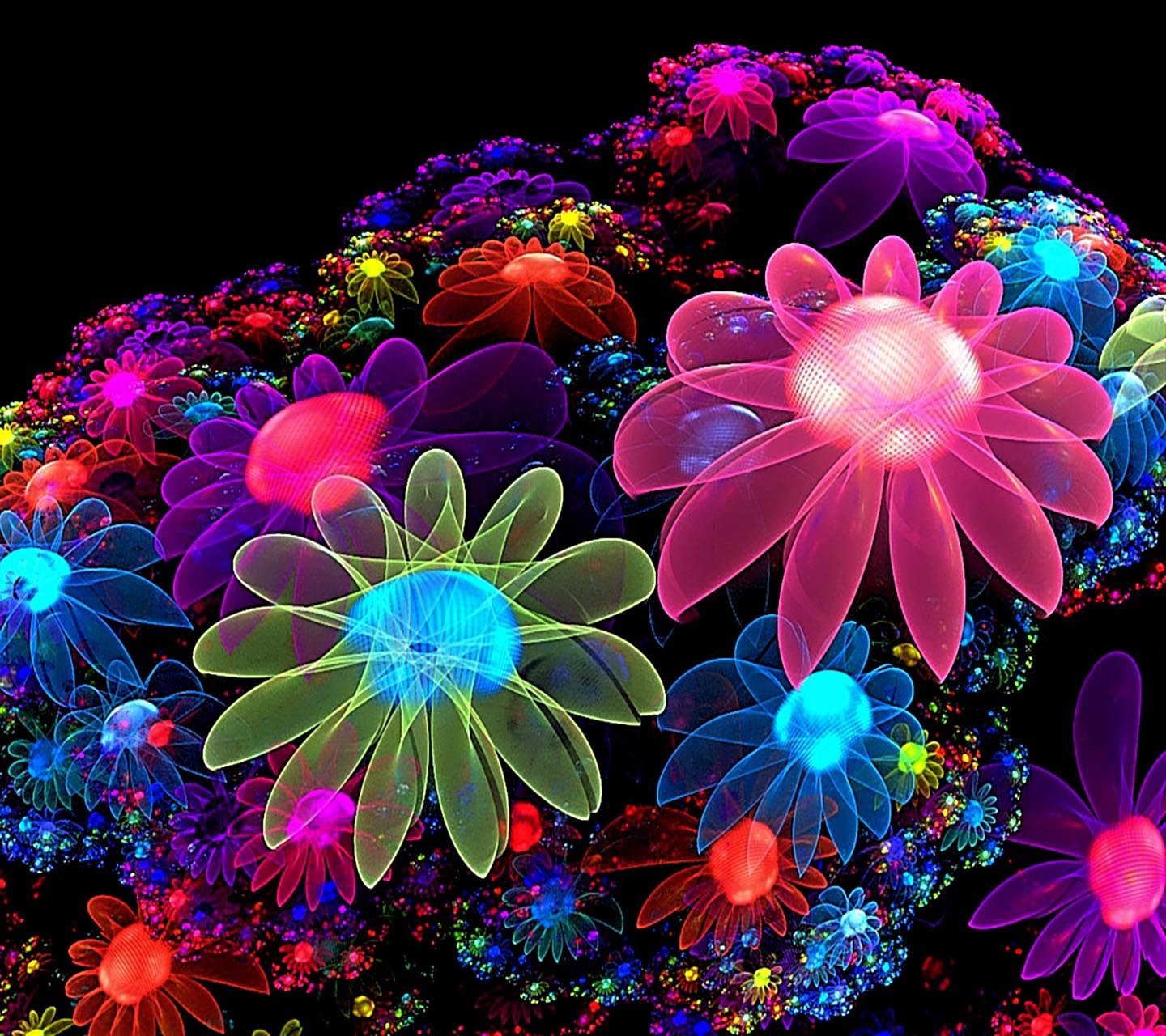 General 1440x1280 fractal flowers colorful digital art