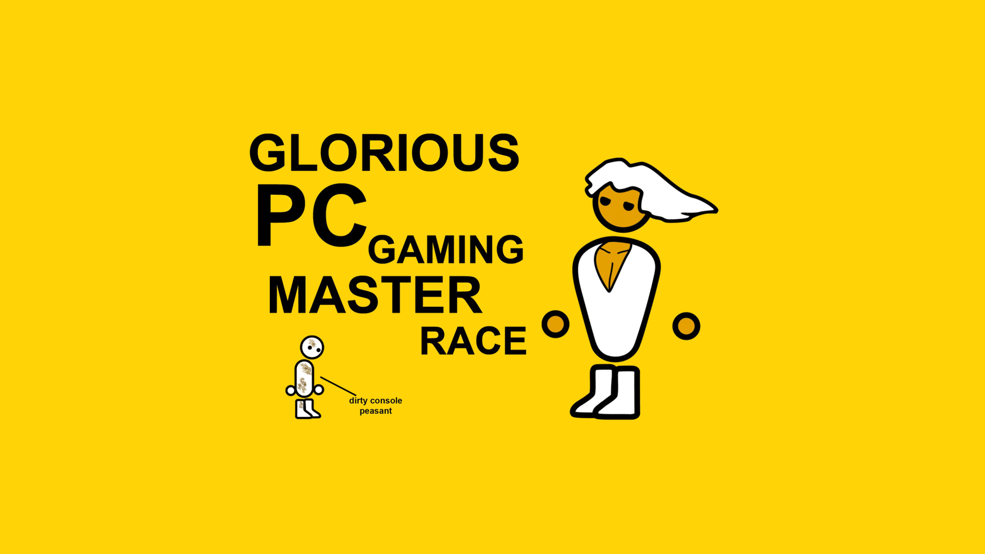 General 1920x1080 Zero Punctuation minimalism yellow background PC gaming Master Race simple background humor