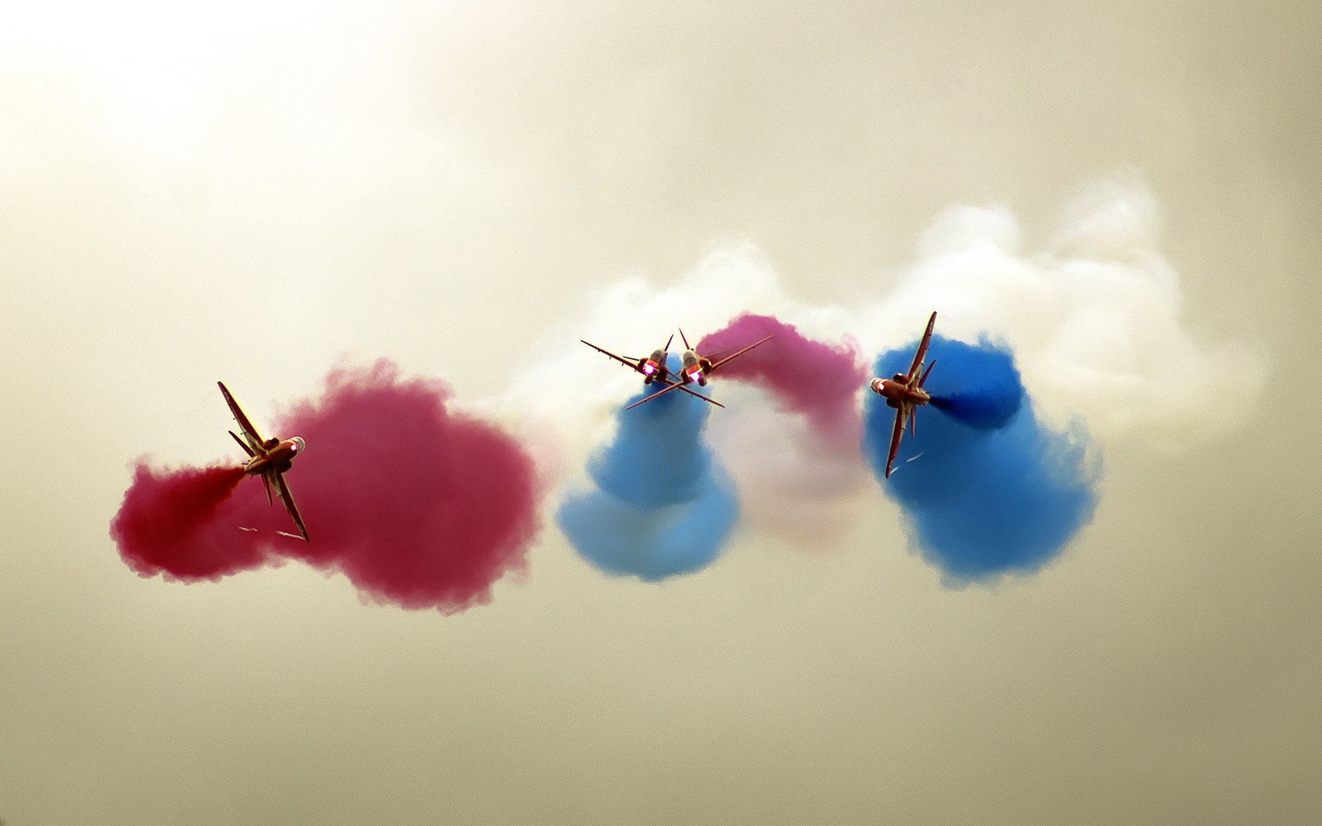 General 1920x1200 contrails airshows smoke vehicle aircraft red white blue airplane