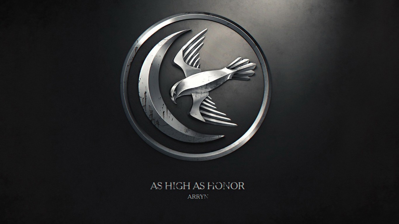 General 1366x768 Game of Thrones sigils House Arryn TV series simple background text digital art