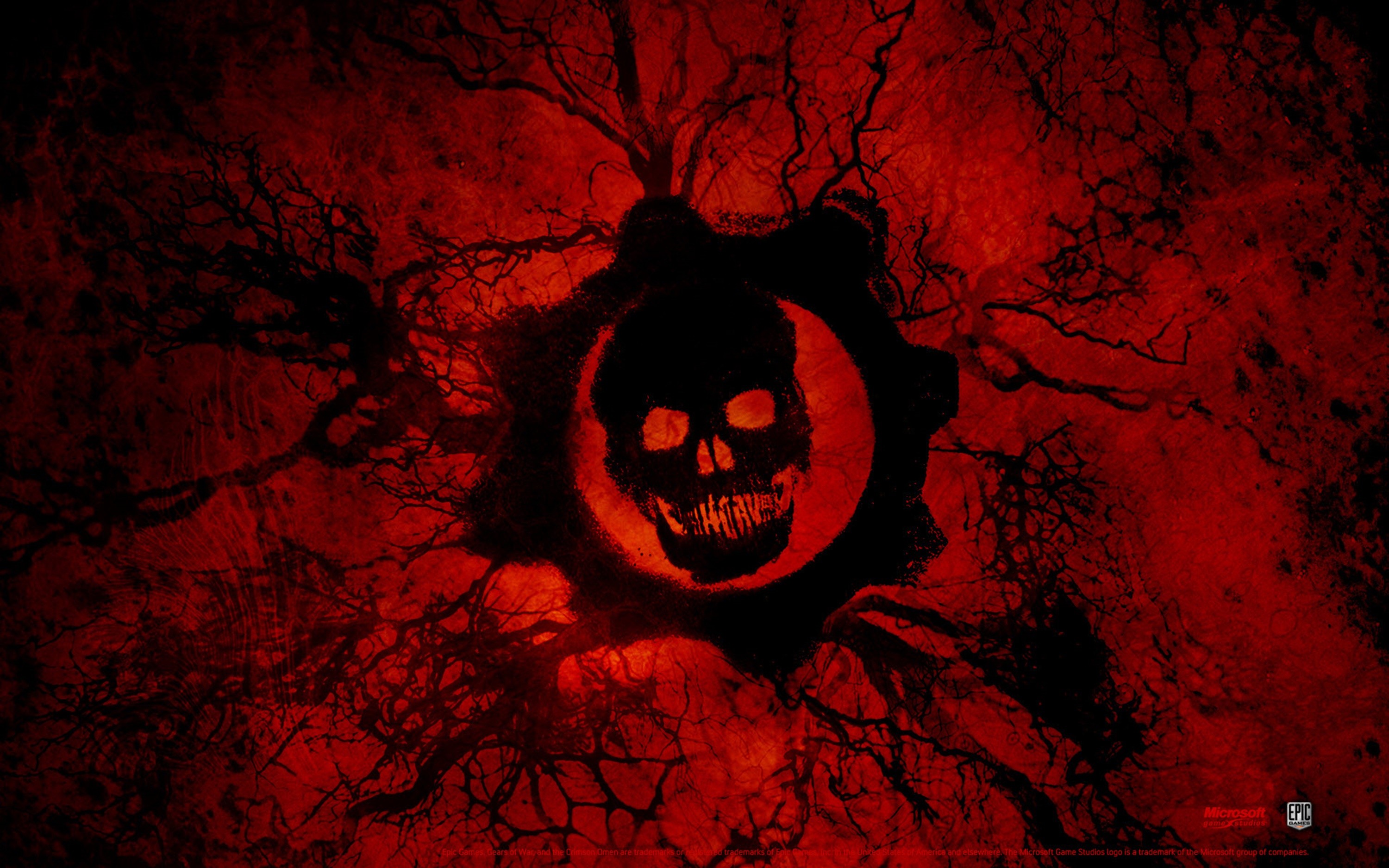 General 3000x1875 video games Gears of War skull video game art red red background