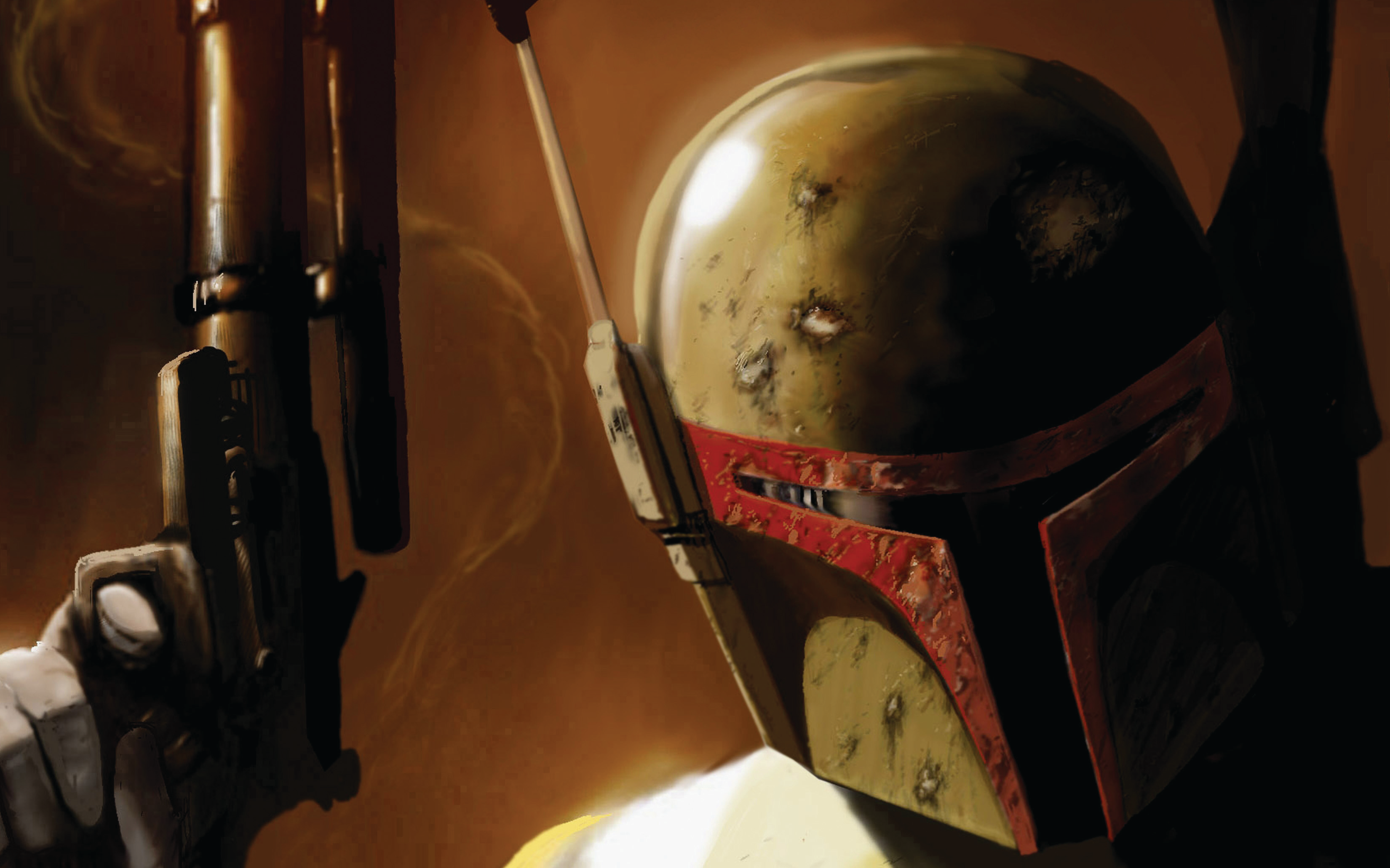 General 3300x2062 Star Wars Boba Fett blaster bounty hunter Star Wars Villains artwork helmet