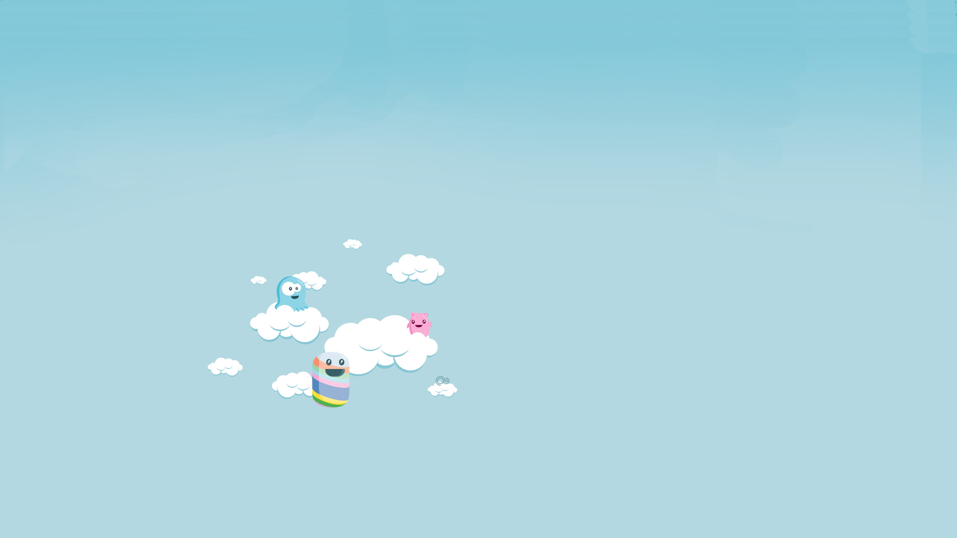 General 1920x1080 minimalism simple background clouds happy cyan background
