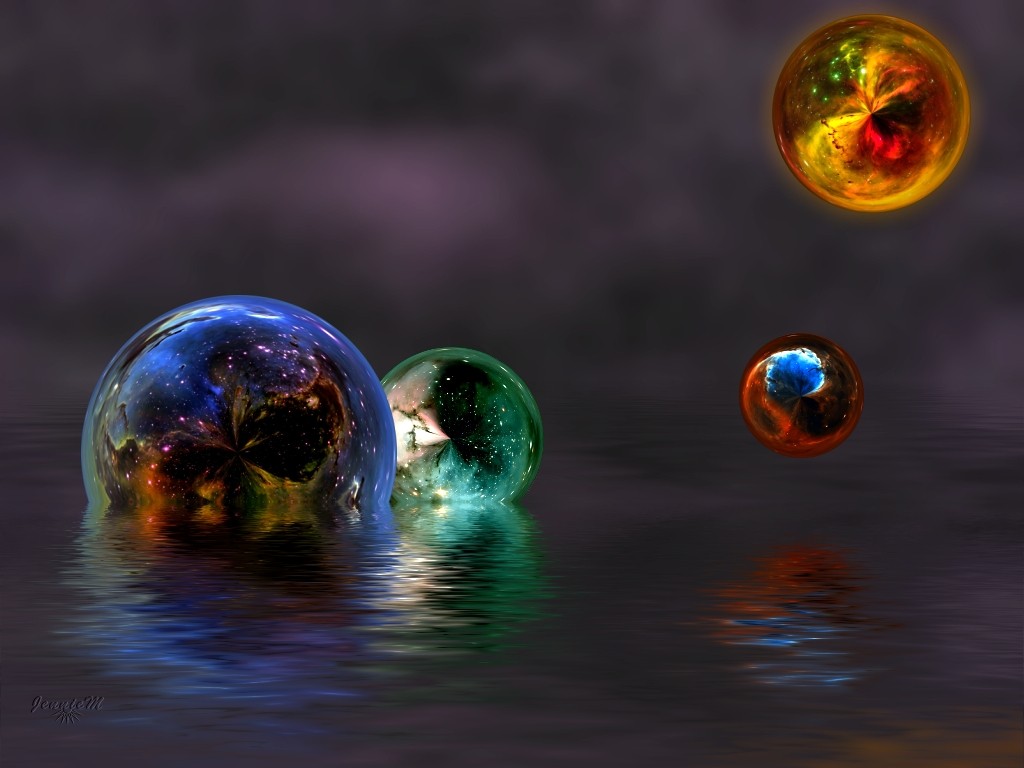 General 1024x768 abstract sphere ball digital art liquid CGI colorful 3D Abstract