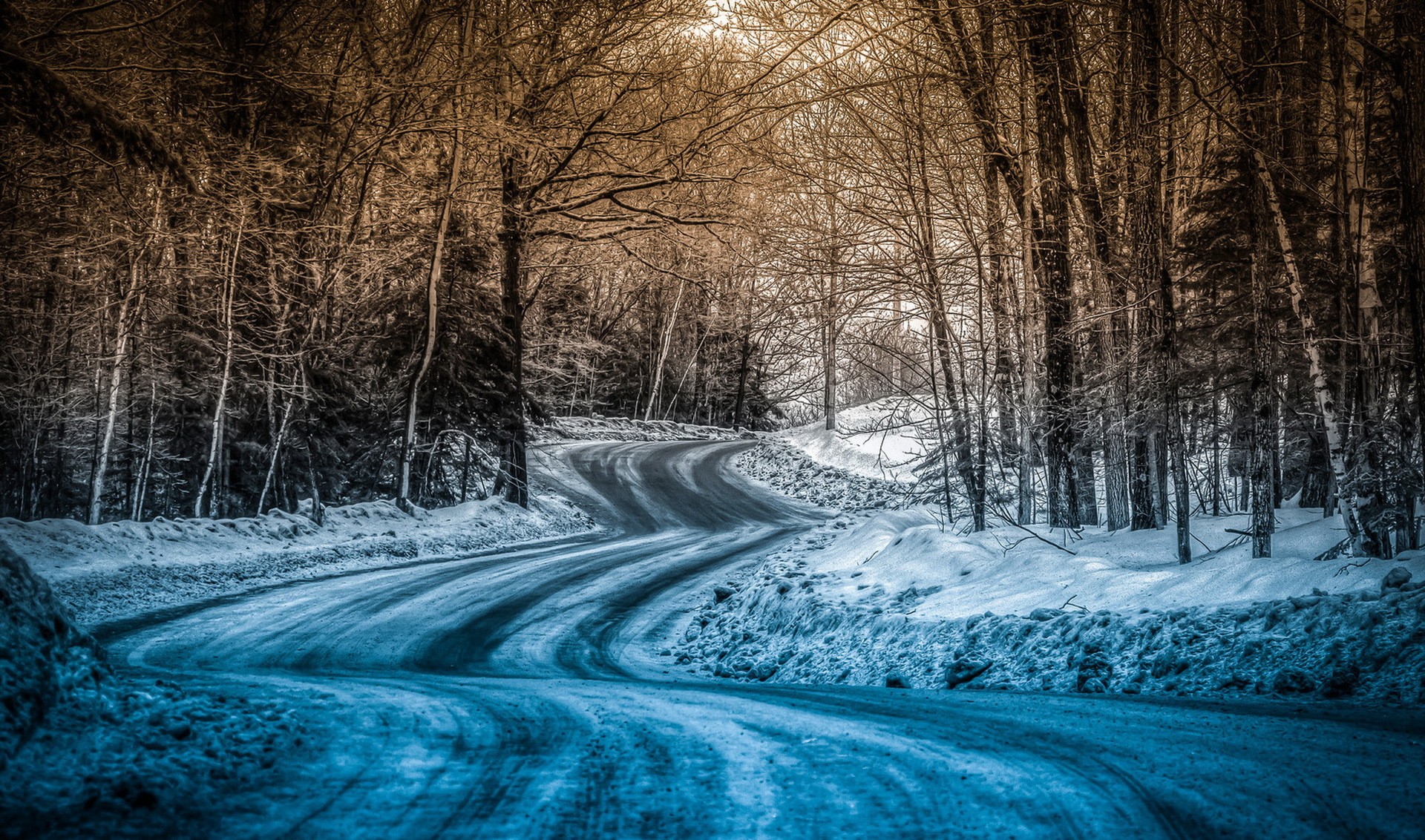 General 1920x1132 winter snow road color correction ice outdoors trees cold