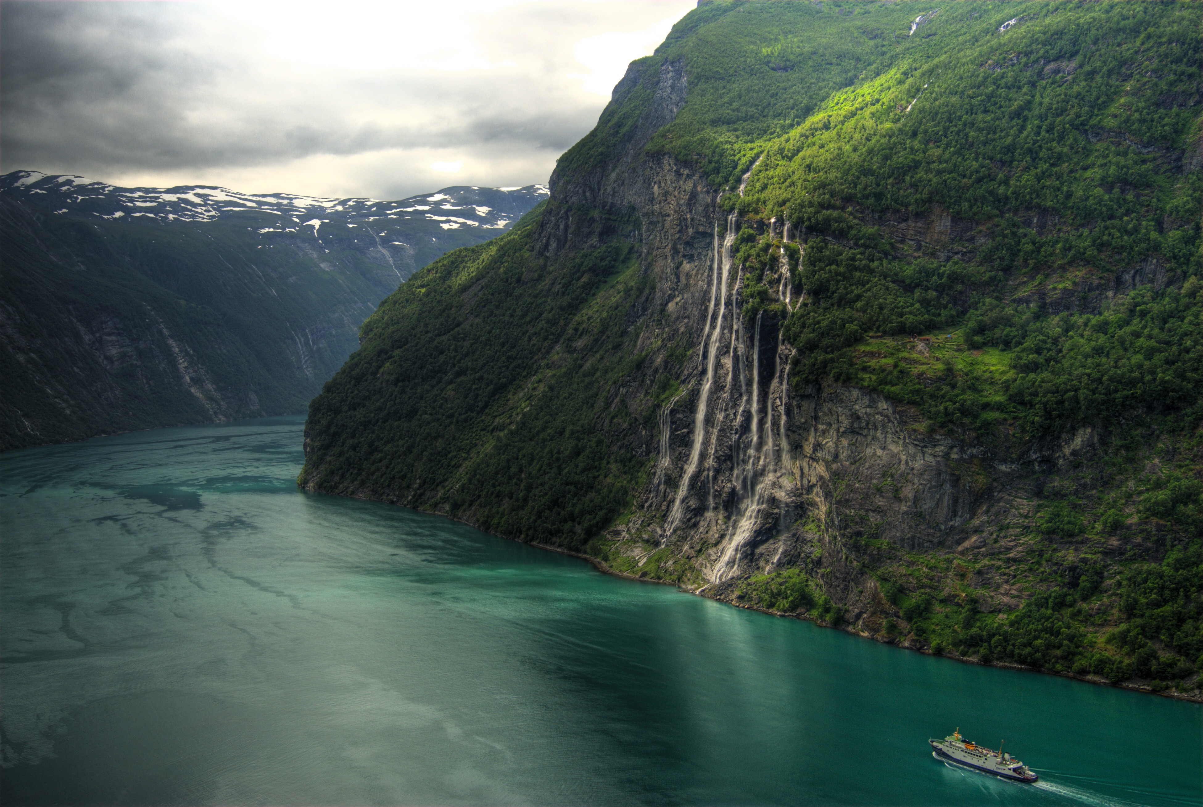 General 3900x2616 Norway landscape waterfall Geiranger fjord Seven Sisters Waterfall Geirangerfjord water nature