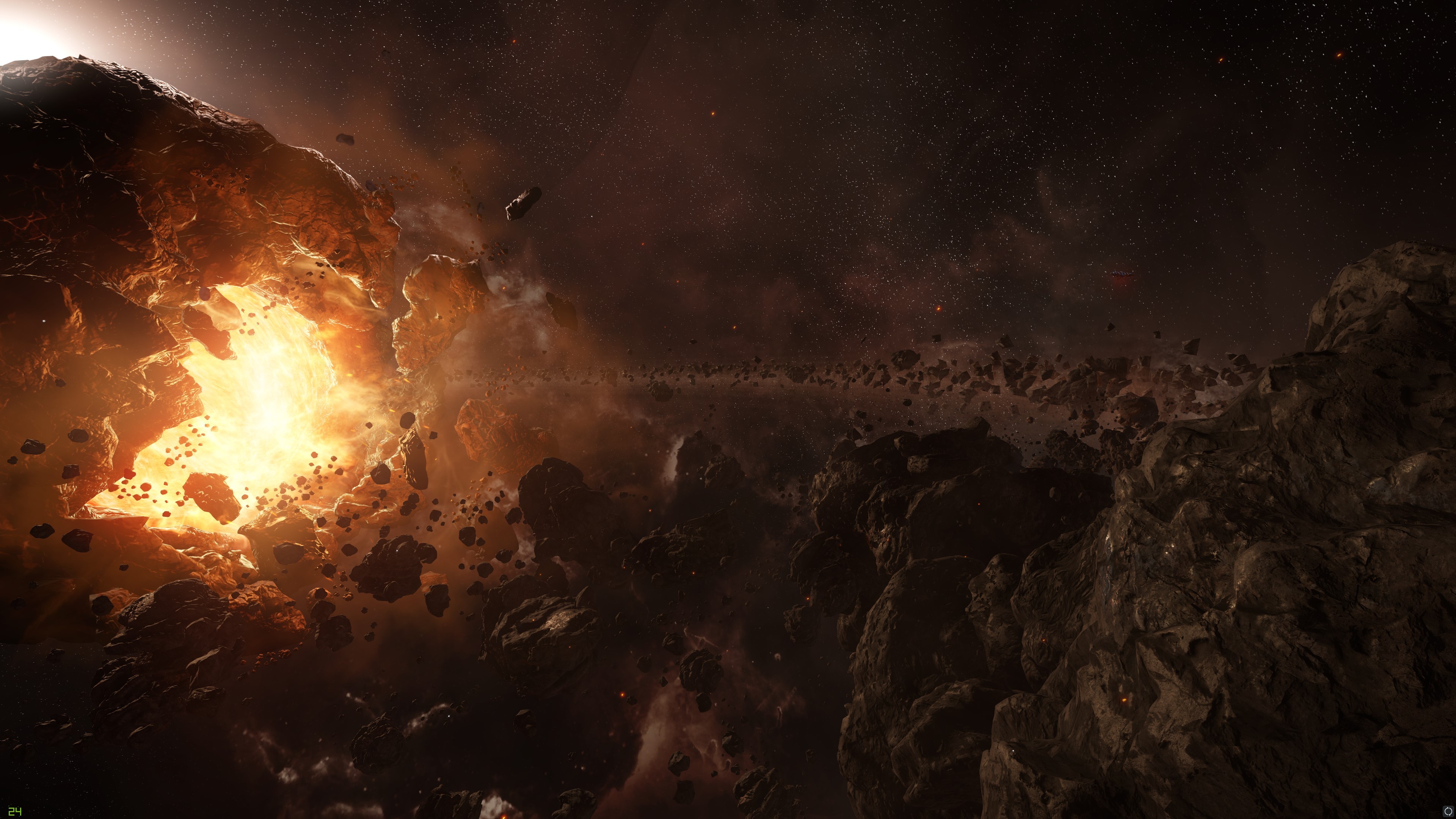 General 3840x2160 space asteroid Star Citizen PC gaming space art digital art CGI