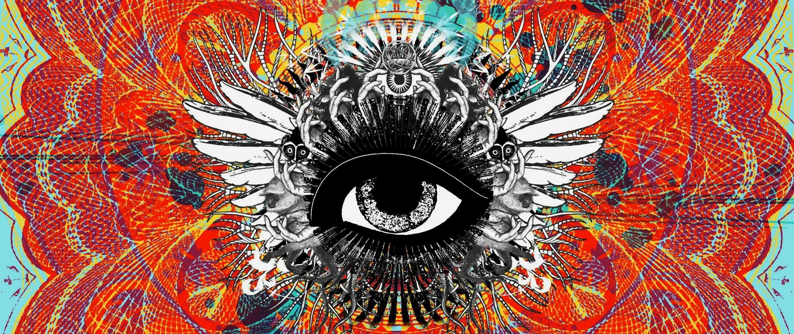 General 2560x1080 eyes Illuminati abstract artwork