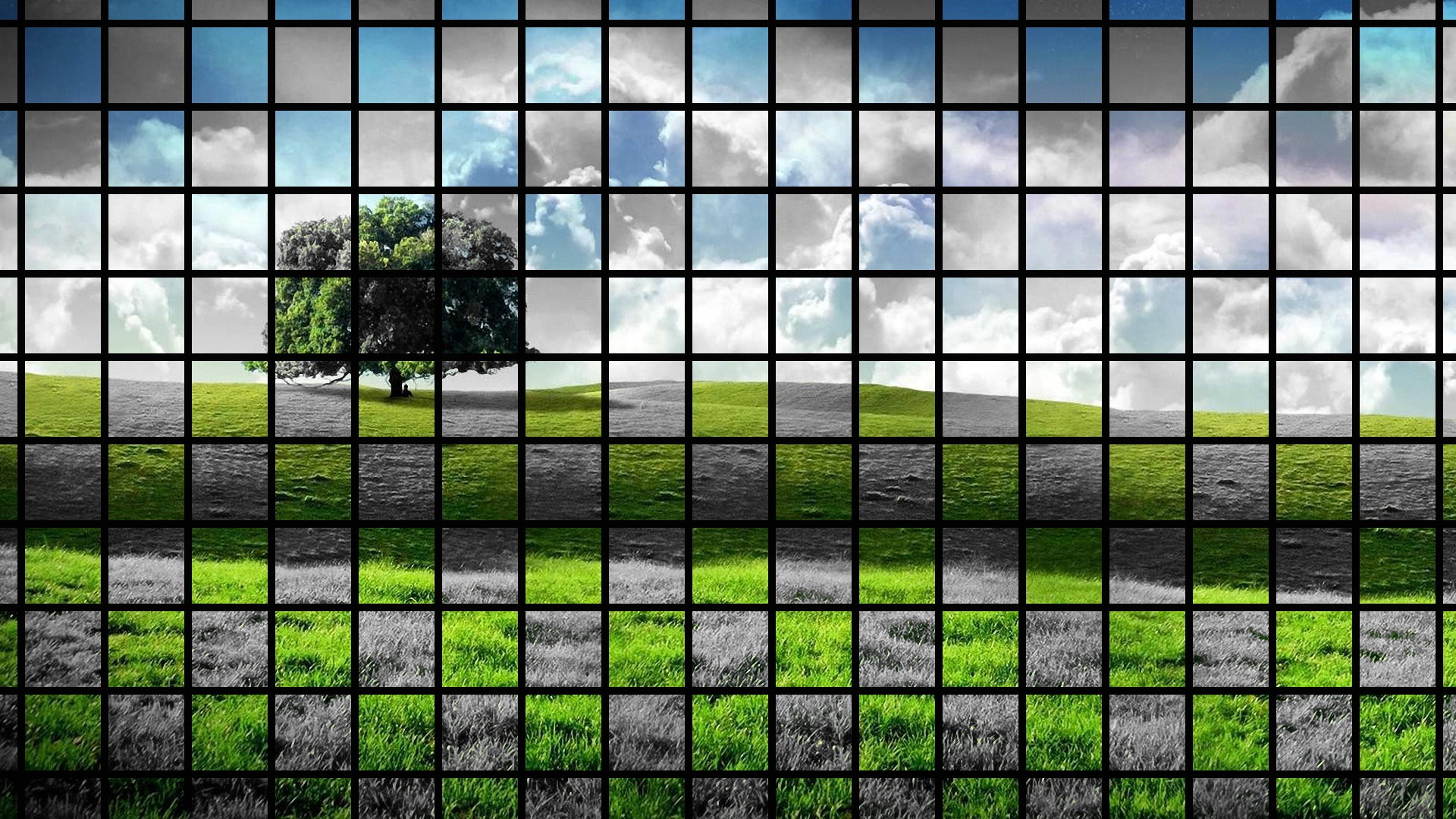 General 1920x1080 nature artwork trees landscape checkered