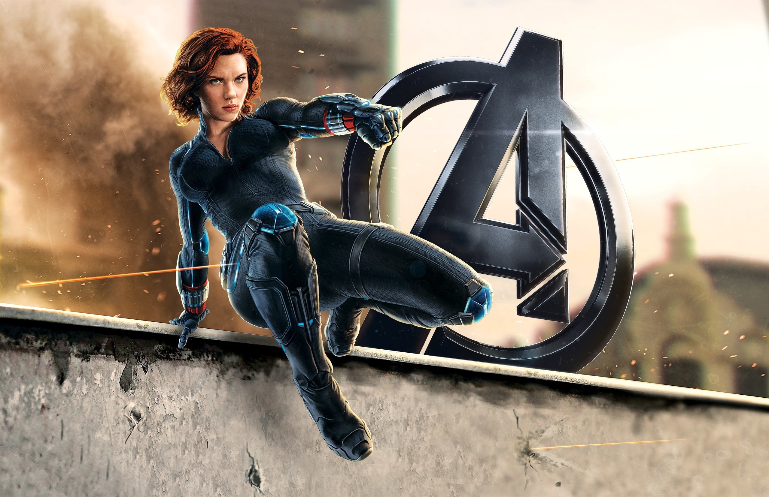 General 2560x1656 Avengers: Age of Ultron Black Widow superhero superheroines Scarlett Johansson Marvel Cinematic Universe women redhead