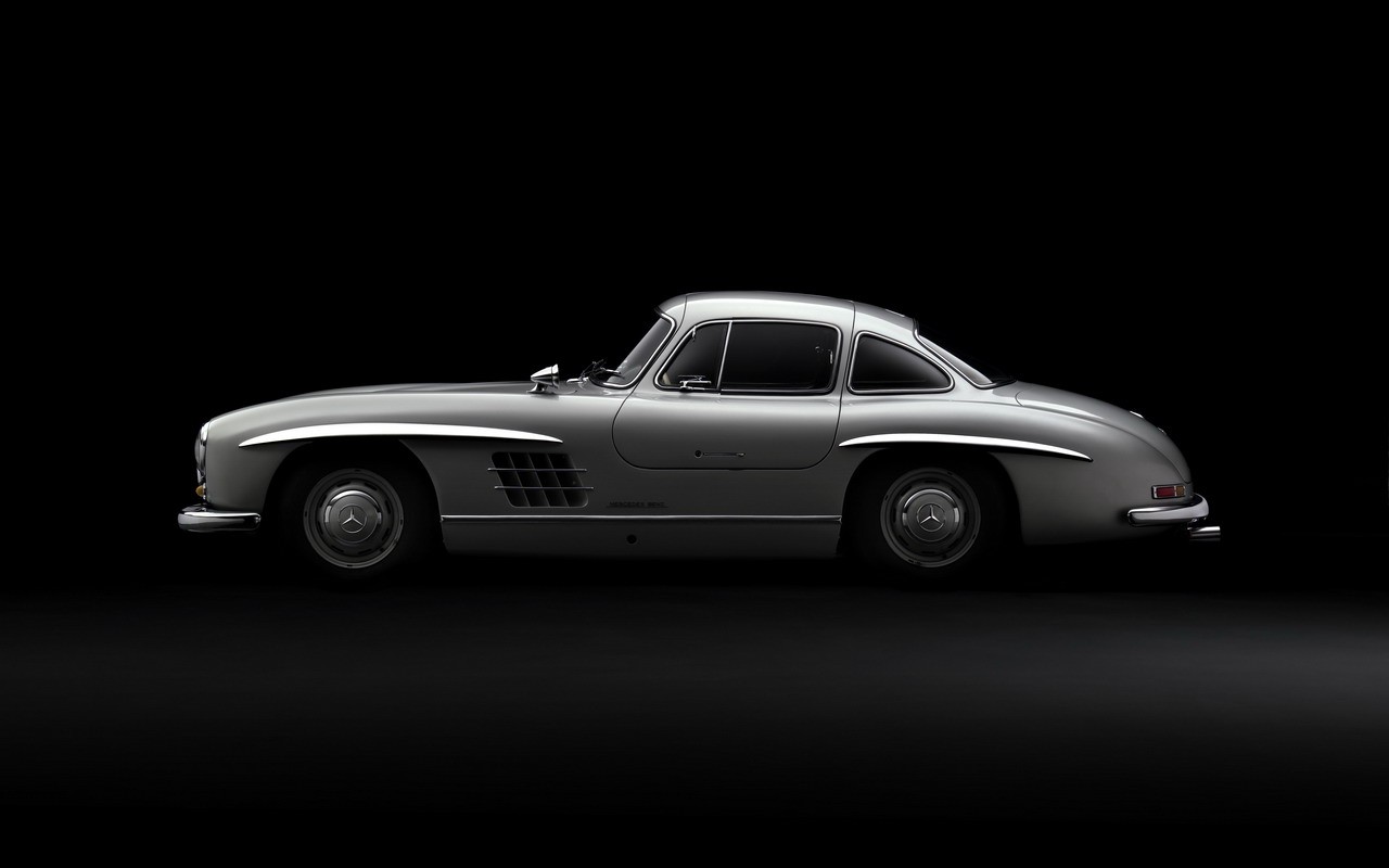 General 1280x800 car Mercedes-Benz oldtimers vehicle simple background silver cars black background classic car German cars