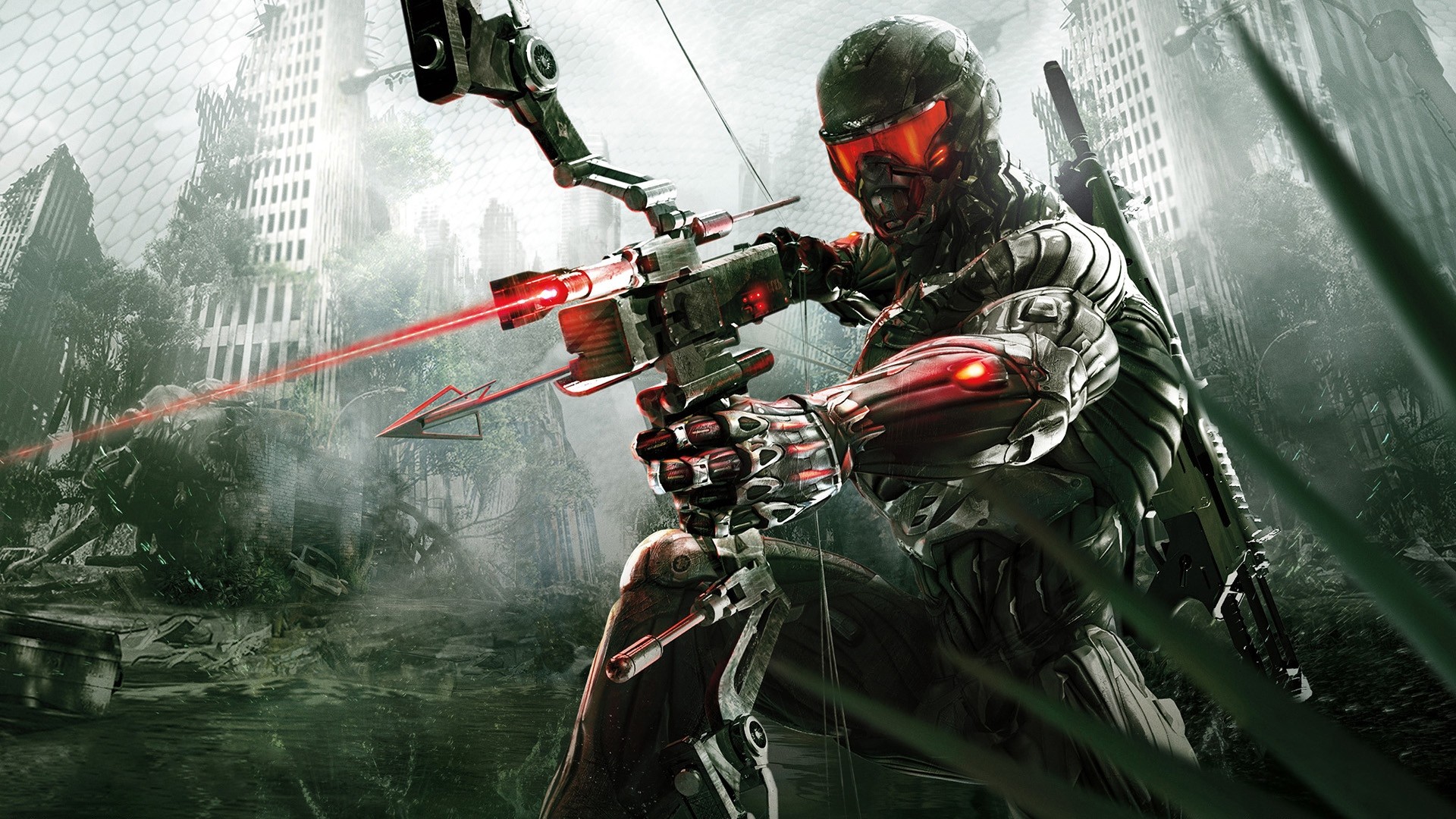 General 1920x1080 Crysis 3 artwork video games bow weapon ruins science fiction video game art