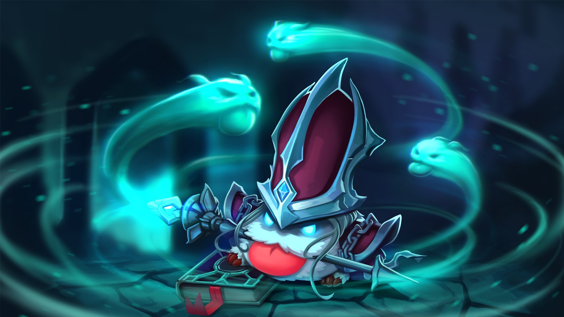 General 1920x1080 League of Legends cyan Poro (League of Legends) Karthus (League of Legends) video game art PC gaming video game characters digital art