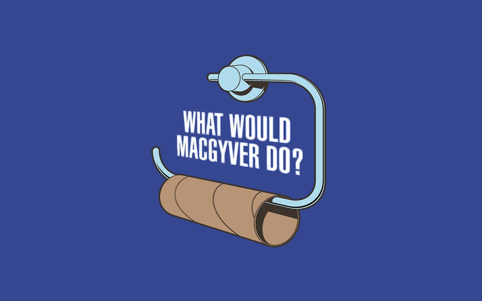 General 1680x1050 macgyver humor toilet paper simple background blue background
