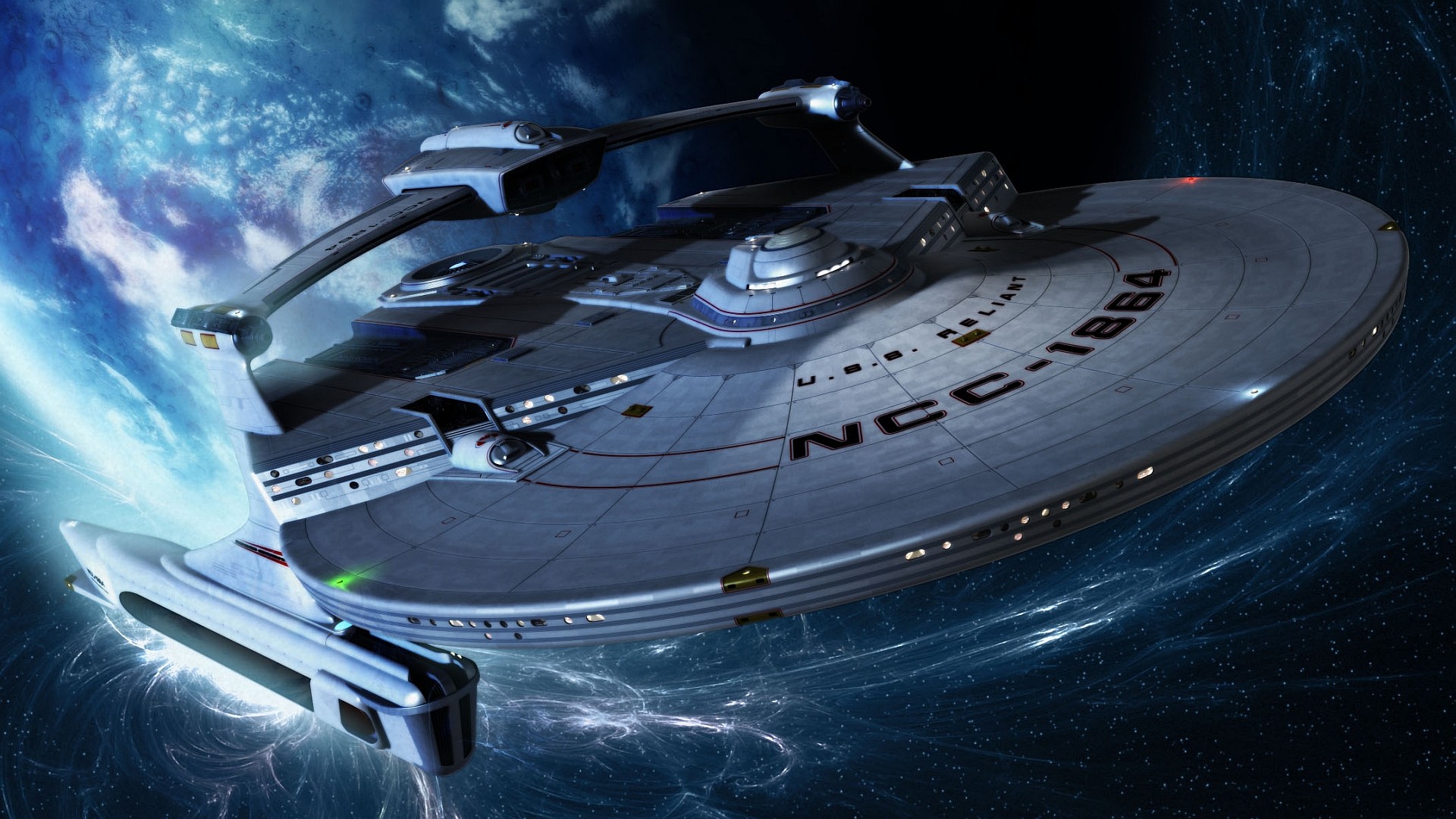 General 1920x1080 Star Trek artwork USS Reliant (Spaceship) spaceship vehicle digital art blue Star Trek Ships science fiction