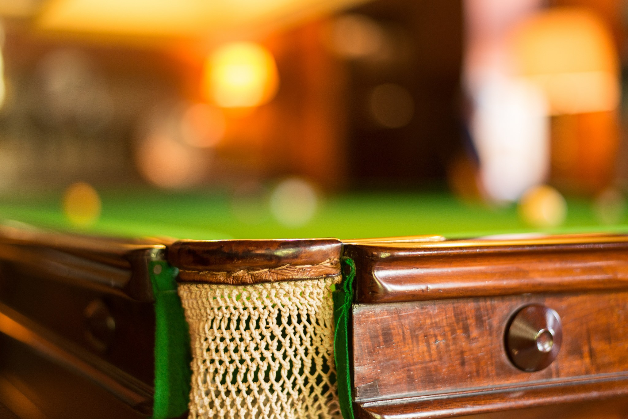General 2048x1367 bokeh blurred depth of field sport Snooker table wood pool table baskets ball indoors cloth closeup