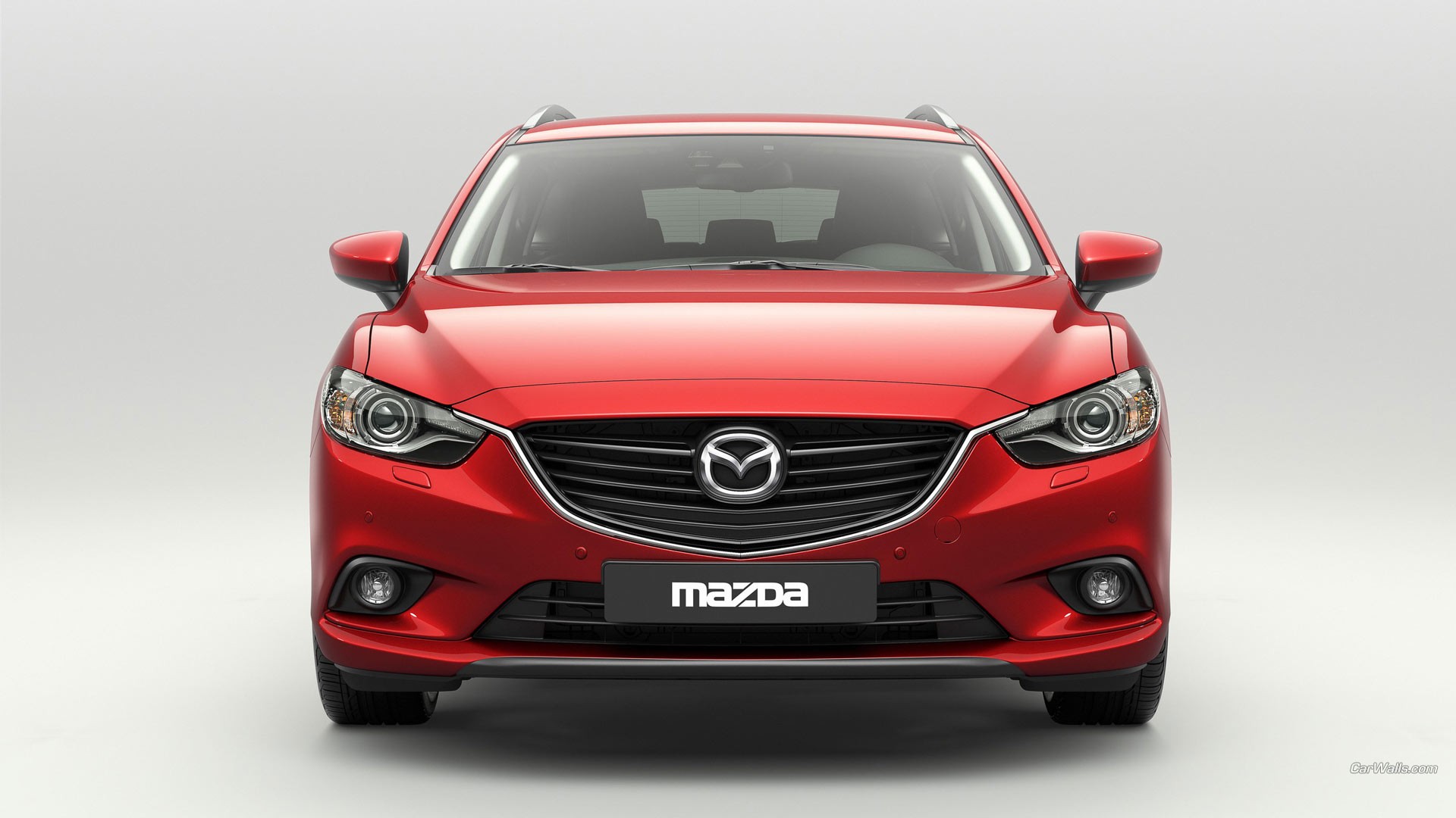 General 1920x1080 red cars vehicle car Japanese cars frontal view simple background Mazda Mazda 6 watermarked minimalism