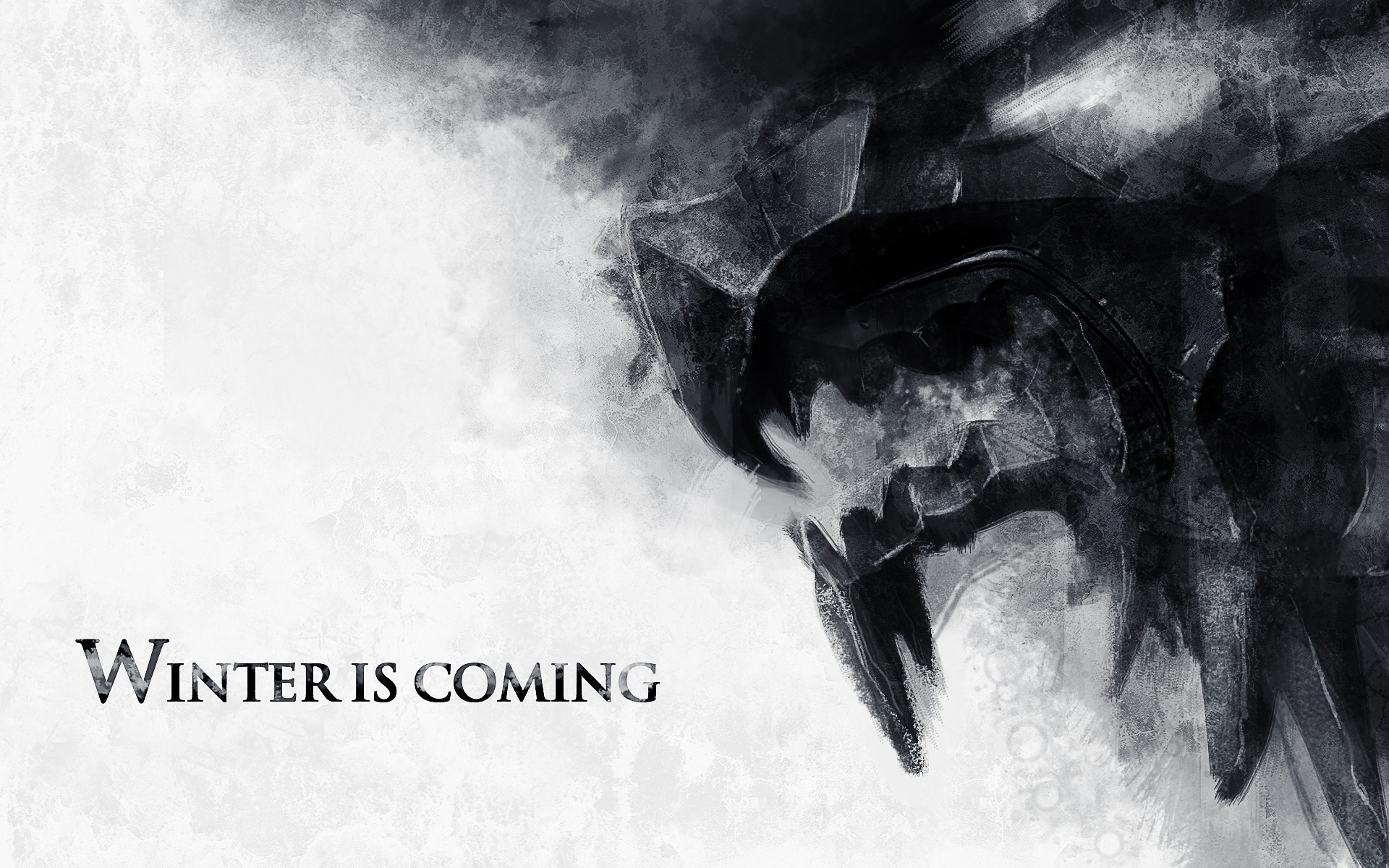 General 1920x1200 Game of Thrones Direwolf Winter Is Coming TV series HBO text digital art monochrome