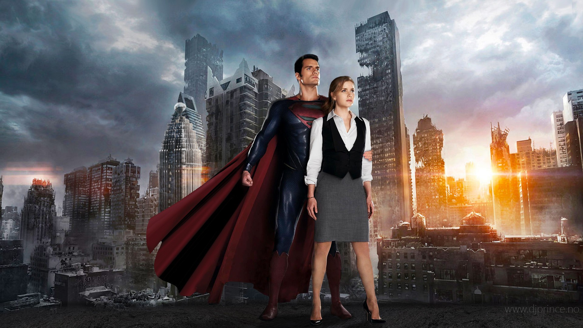 People 1920x1080 movies Superman Amy Adams Man of Steel Henry Cavill superhero men women ruins actress actor American women couple