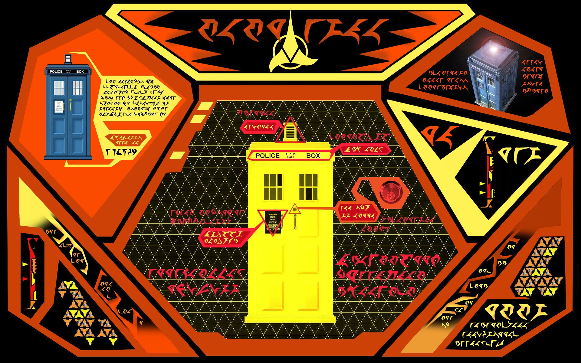 General 1920x1200 Doctor Who TARDIS Star Trek Klingon crossover science fiction TV series digital art