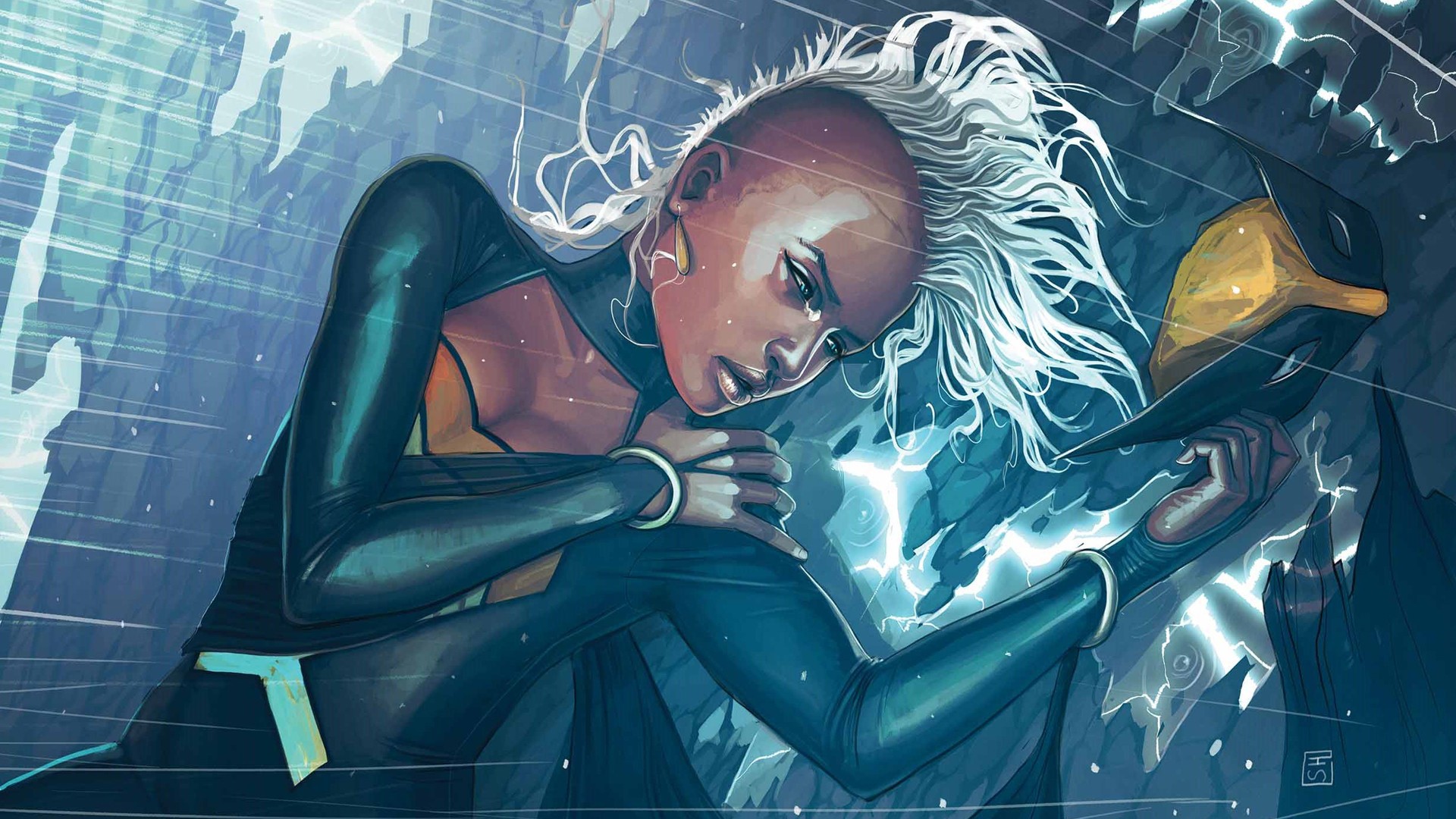 General 1920x1080 Storm (character) X-Men superheroines women mask mohawk dark skin Marvel Comics