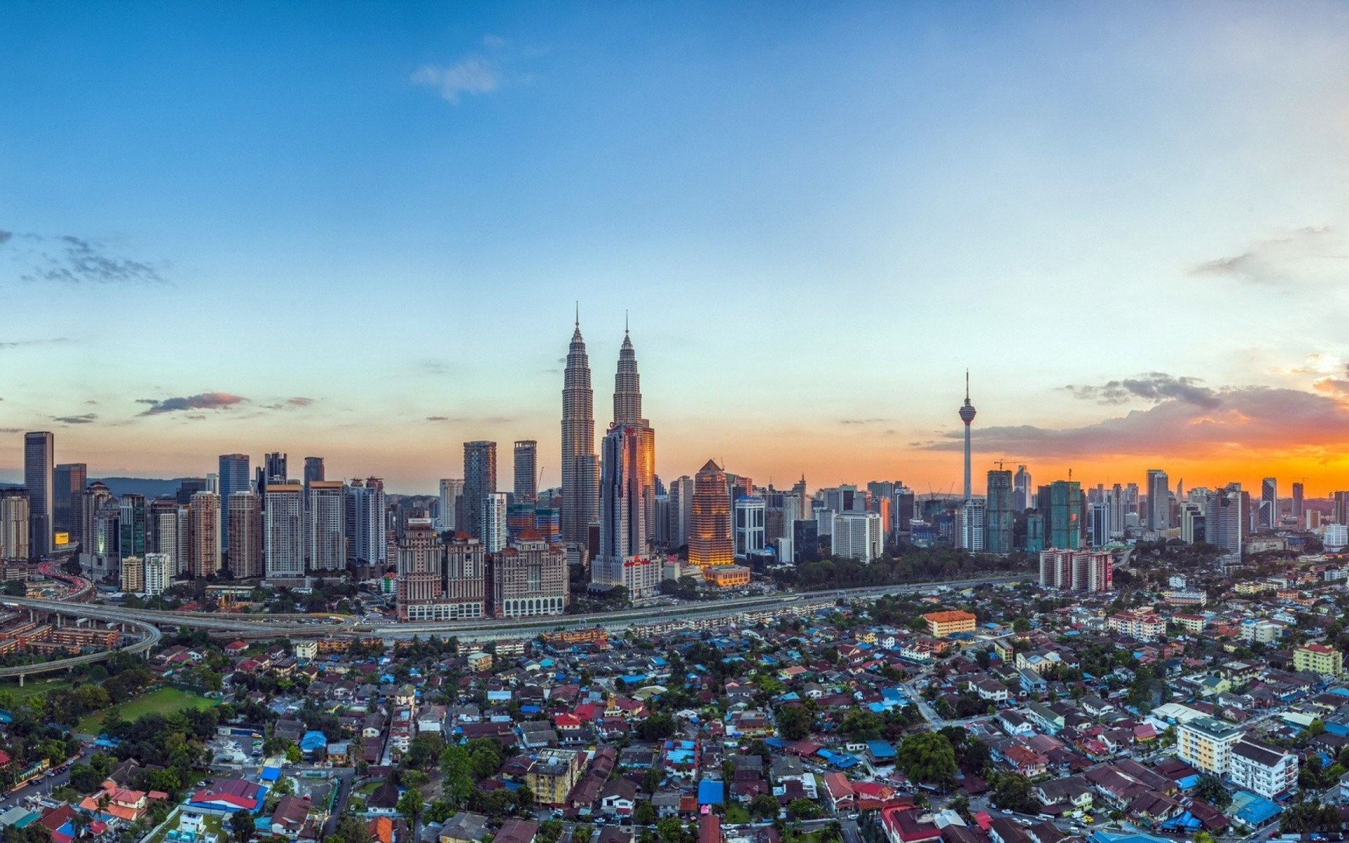 General 1920x1200 cityscape building sunset Malaysia Petronas Towers Kuala Lumpur Asia