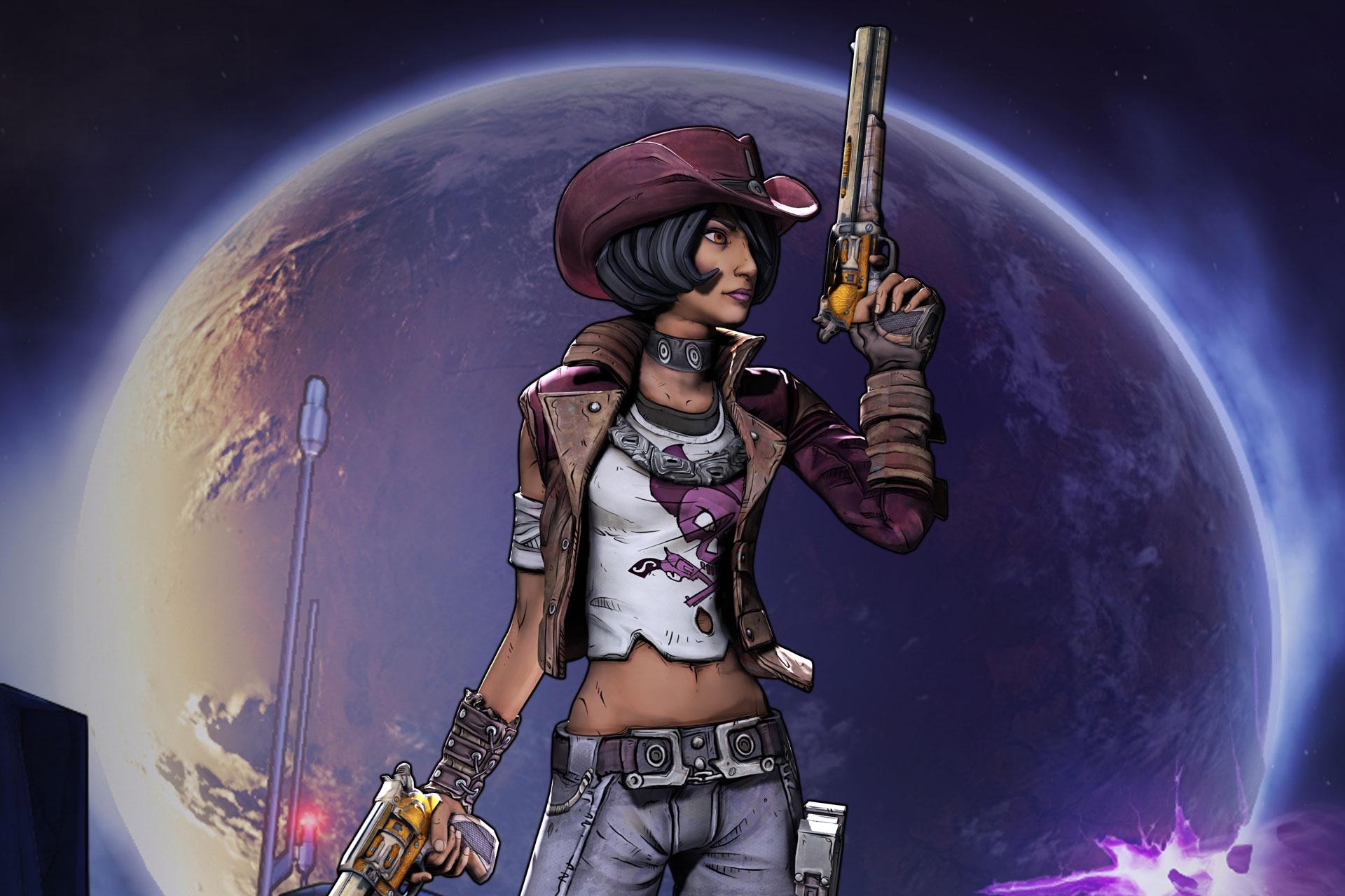 General 1920x1280 Borderlands: The Pre-Sequel Borderlands Nisha (Borderlands) video game characters girls with guns science fiction science fiction women video game girls PC gaming video games video game art belly bare midriff dark hair hat women with hats