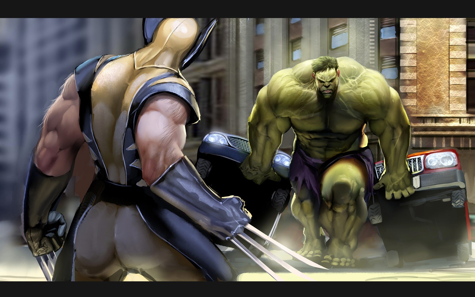 General 1600x1002 Hulk Wolverine Marvel Comics Nebezial The Avengers DeviantArt car vehicle claws X-Men