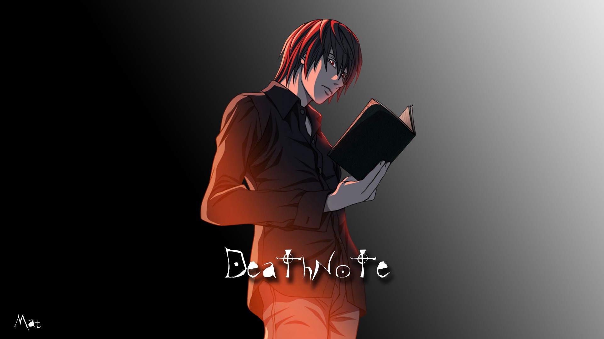 Anime 1920x1080 Death Note Yagami Light anime boys anime gradient books