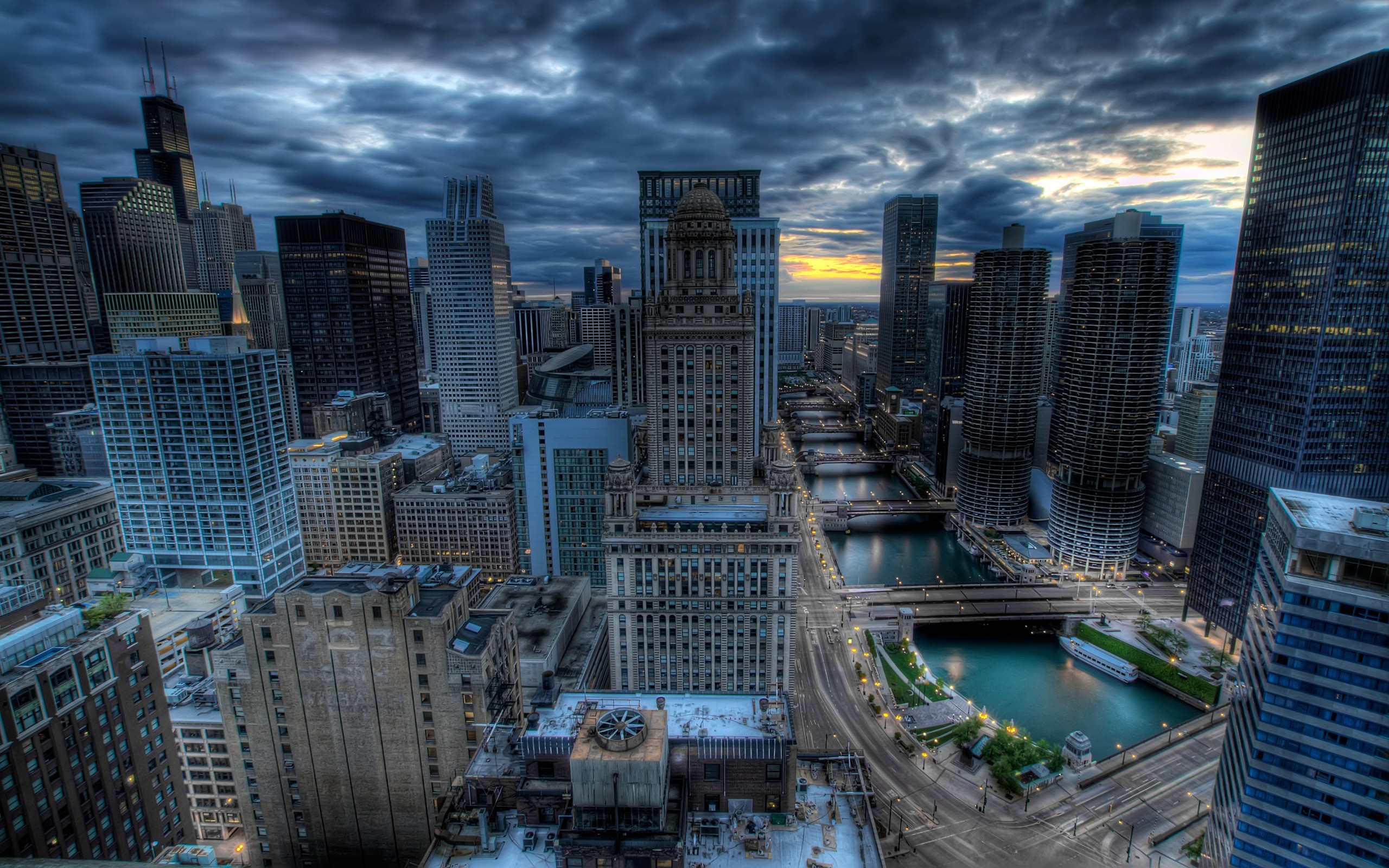 General 2560x1600 cityscape city Chicago USA sky clouds