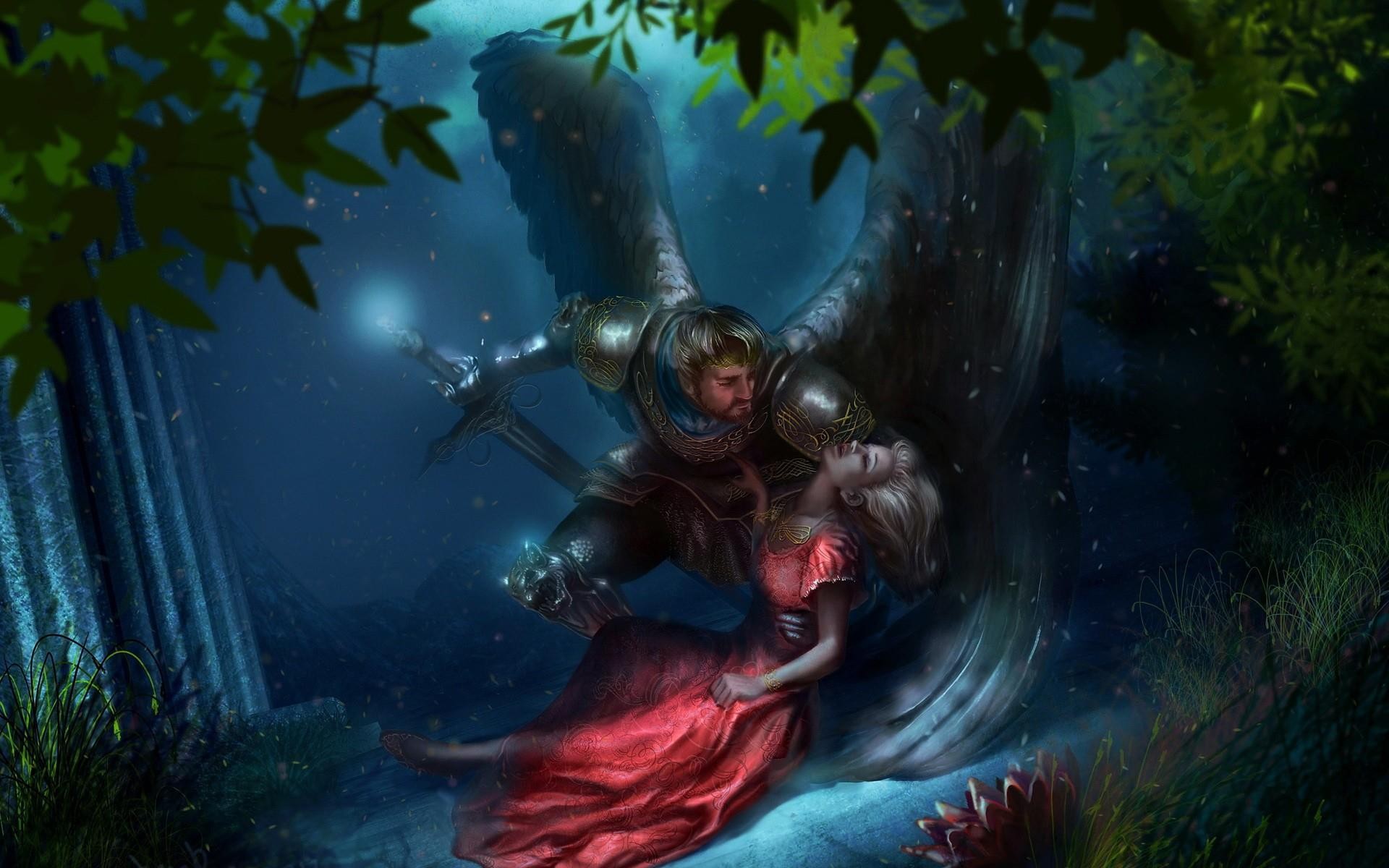 General 1920x1200 fantasy art fantasy girl knight fantasy men sword red dress dress men women dead