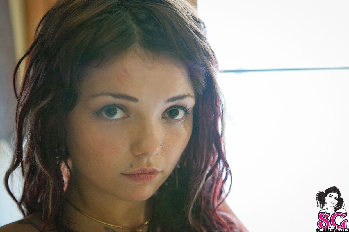 People 1200x800 Soya Suicide women Suicide Girls 2011 (Year) women indoors indoors face piercing dyed hair looking at viewer