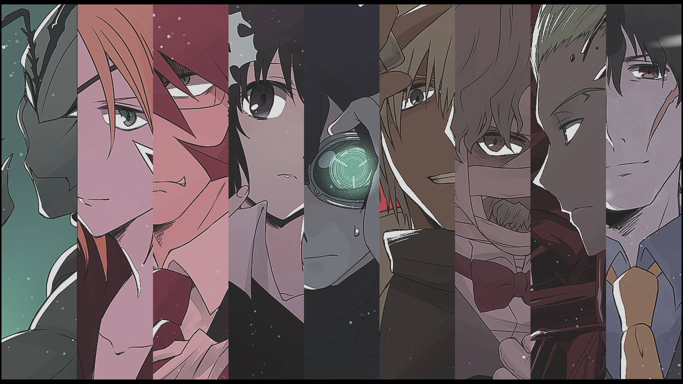Anime 1366x768 collage panels anime boys