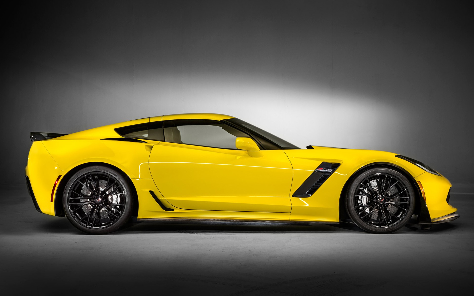 General 1920x1200 Chevrolet Corvette Z06 car yellow cars side view 2015 (Year) vehicle Chevrolet Corvette American cars