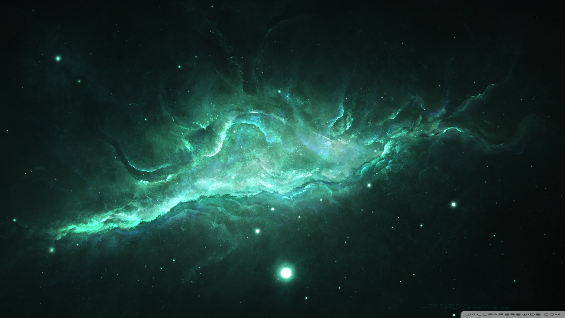 General 1920x1080 space nebula universe Starkiteckt space art digital art