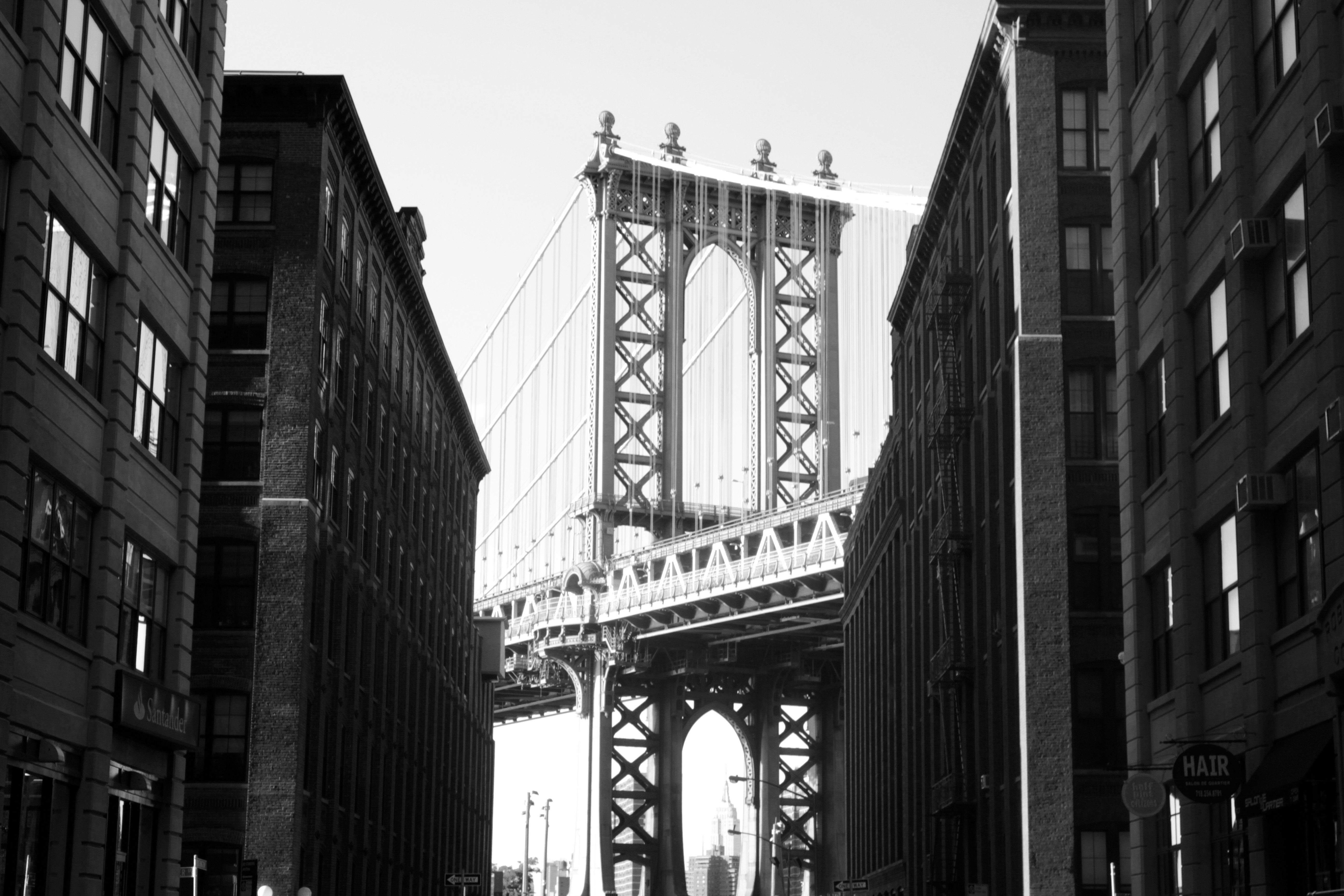 General 5184x3456 Manhattan Bridge urban monochrome USA New York City city vintage bridge