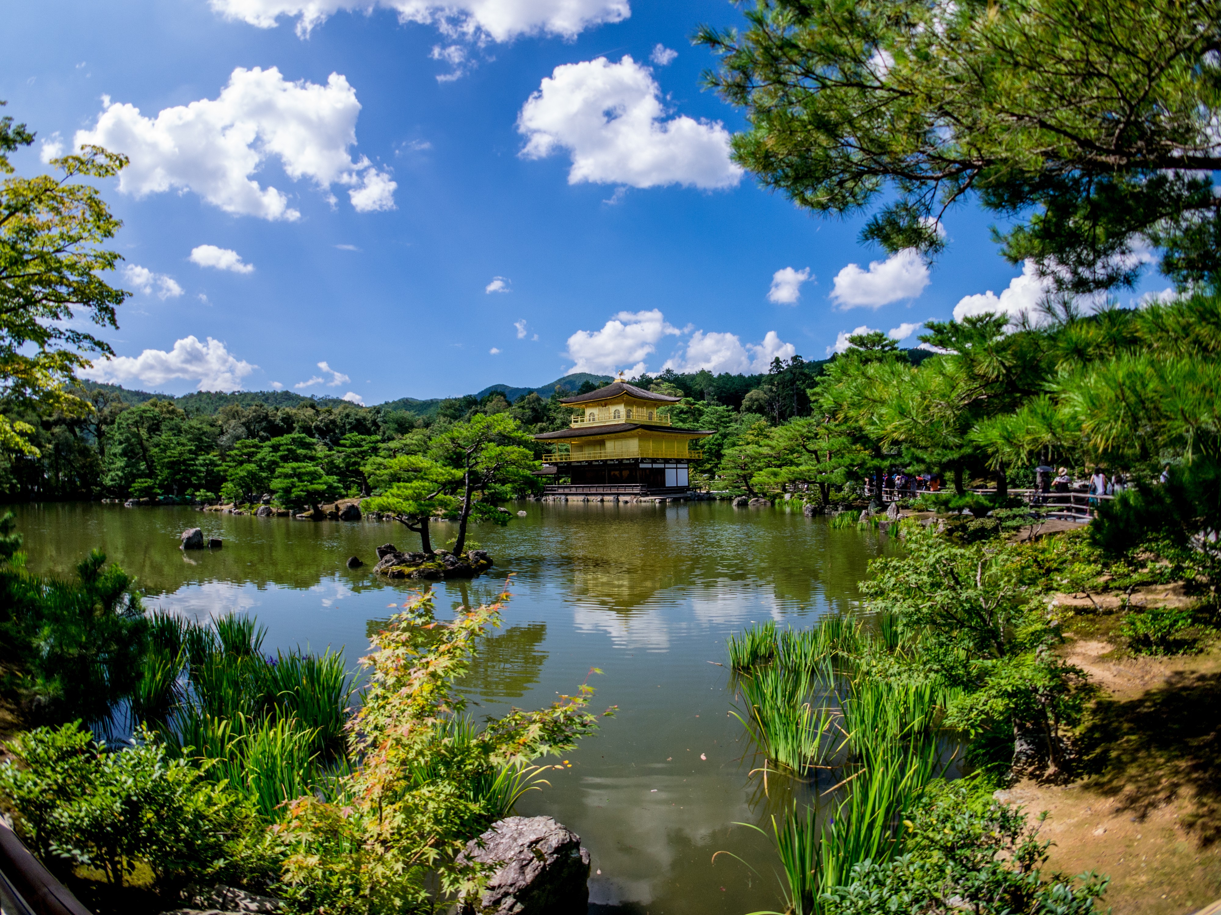 General 4000x3000 Japan Kyoto pagoda pond garden Asian architecture Asia outdoors plants water clouds