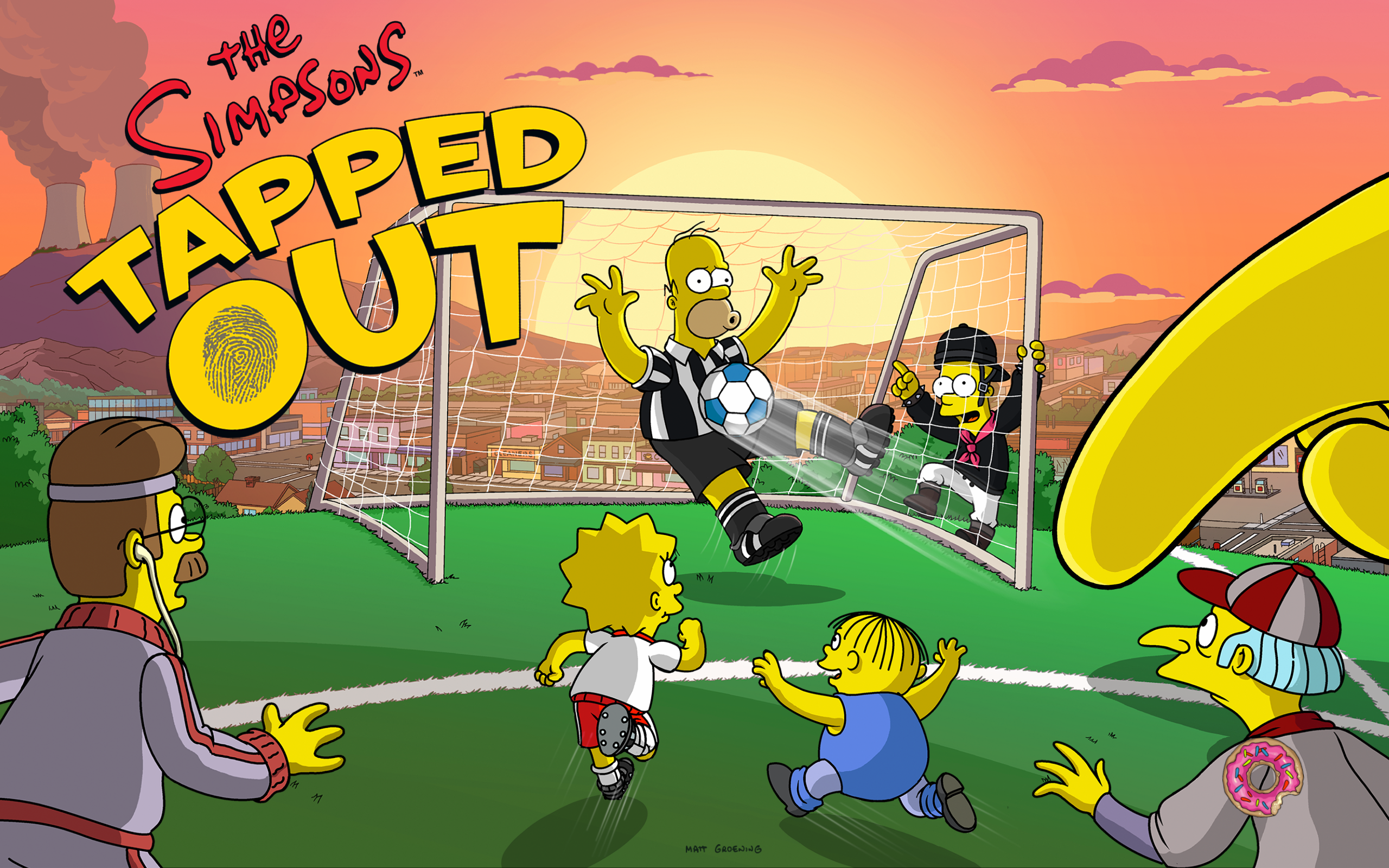 General 2560x1600 The Simpsons Tapped Out Homer Simpson Ned Flanders Bart Simpson soccer Mobile Game TV series