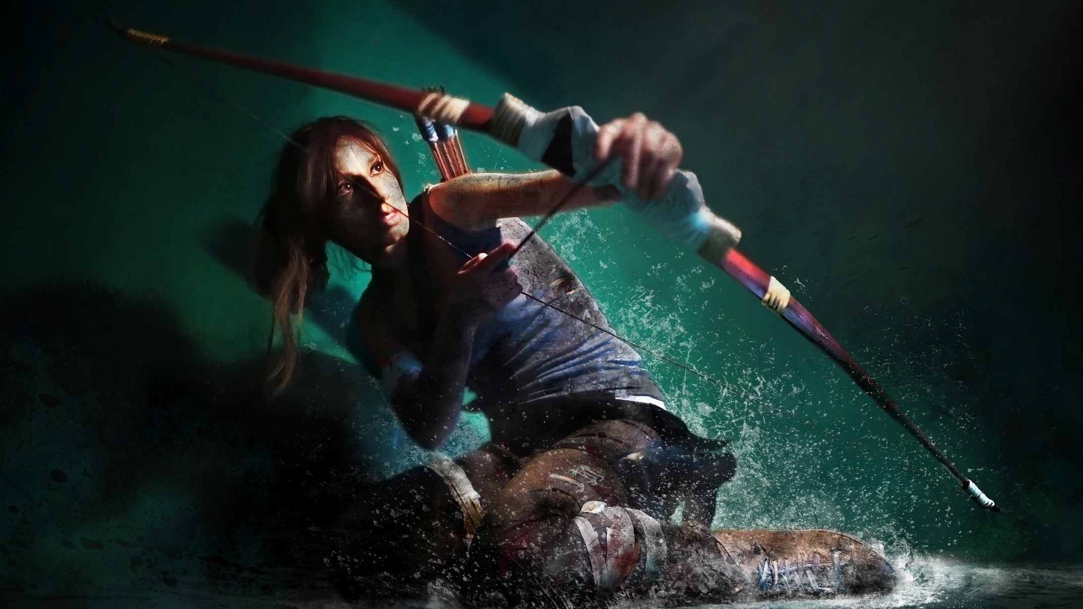 People 2188x1231 cosplay model women video game girls video games PC gaming bow Lara Croft (Tomb Raider) bow and arrow video game characters