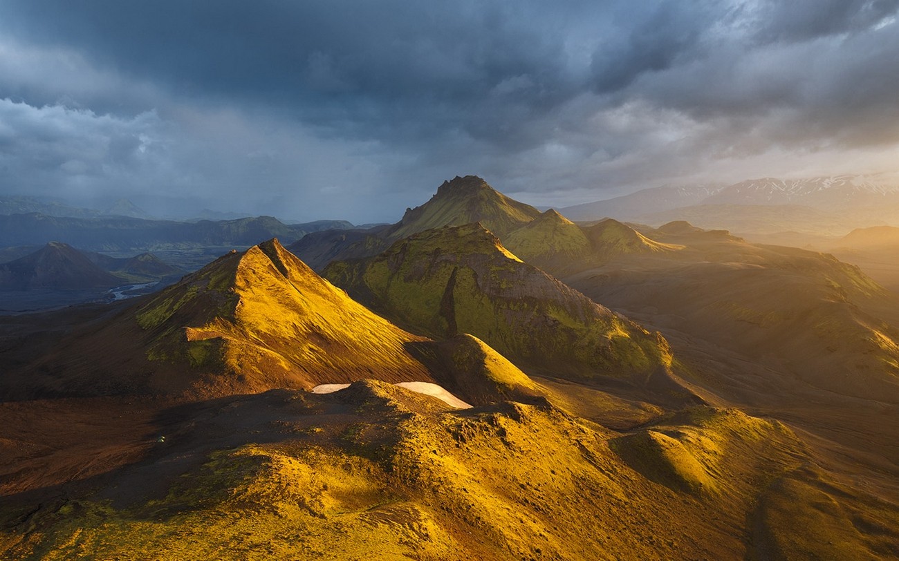 General 1300x812 nature landscape mountains clouds sunset Iceland river gold nordic landscapes