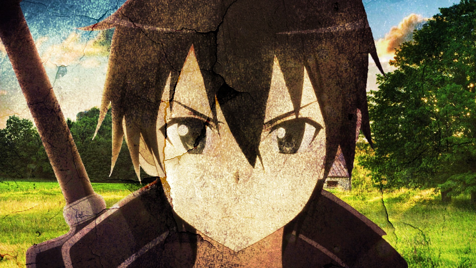 Anime 1920x1080 Sword Art Online anime dark hair anime boys dark eyes Kirigaya Kazuto (Sword Art Online) face closeup