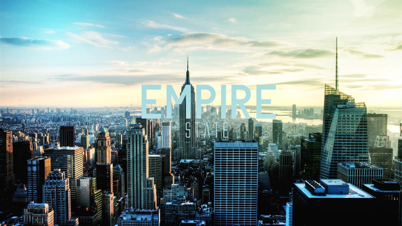 General 1366x768 New York City cityscape USA typography