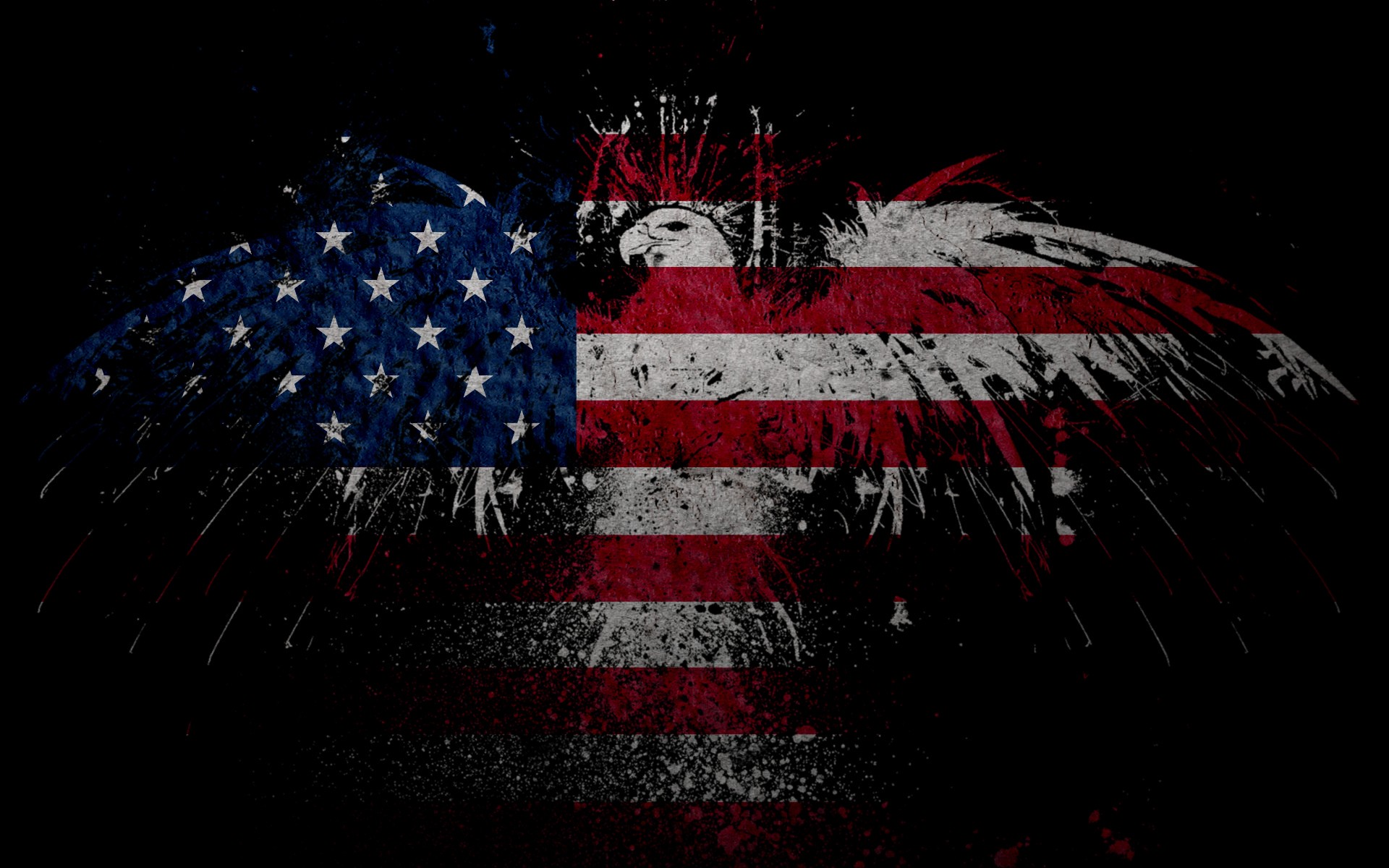 General 1920x1200 flag eagle USA grunge black background American flag digital art