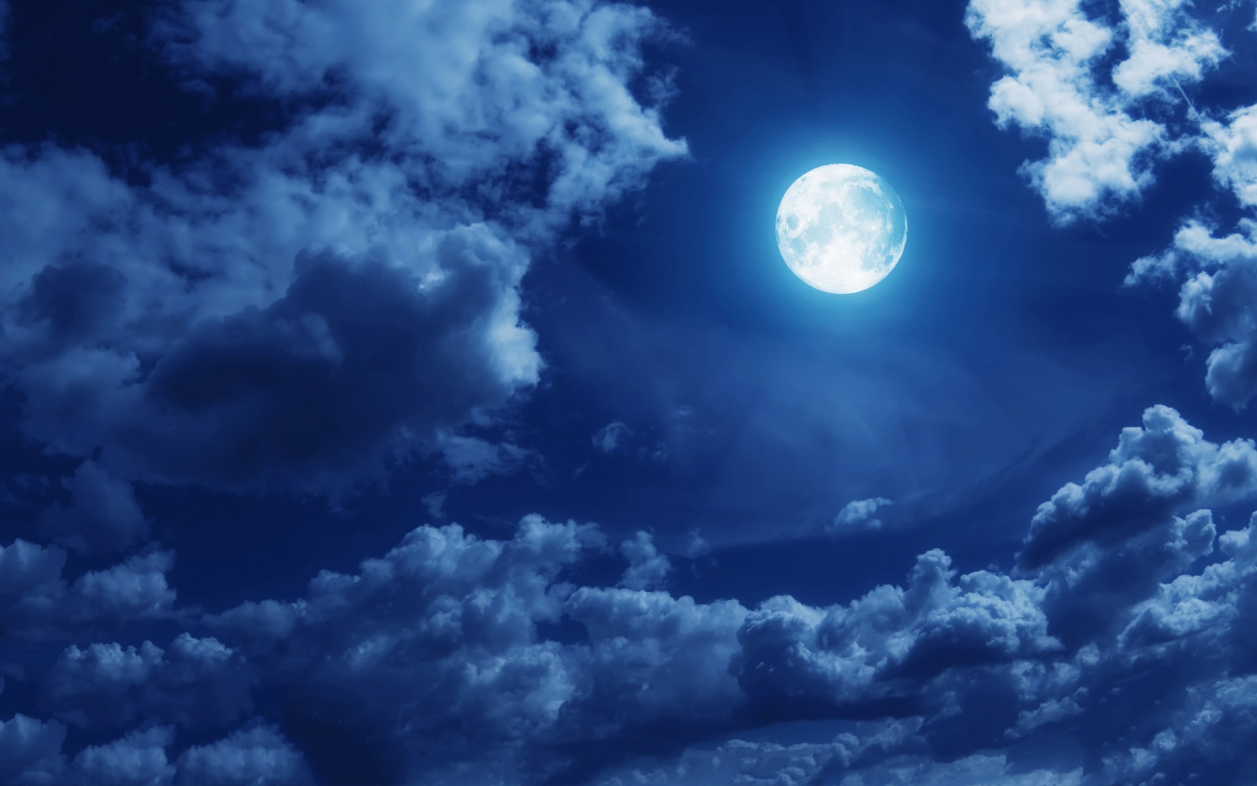 General 2560x1600 Moon clouds sky moonlight night nature full moon artwork digital art