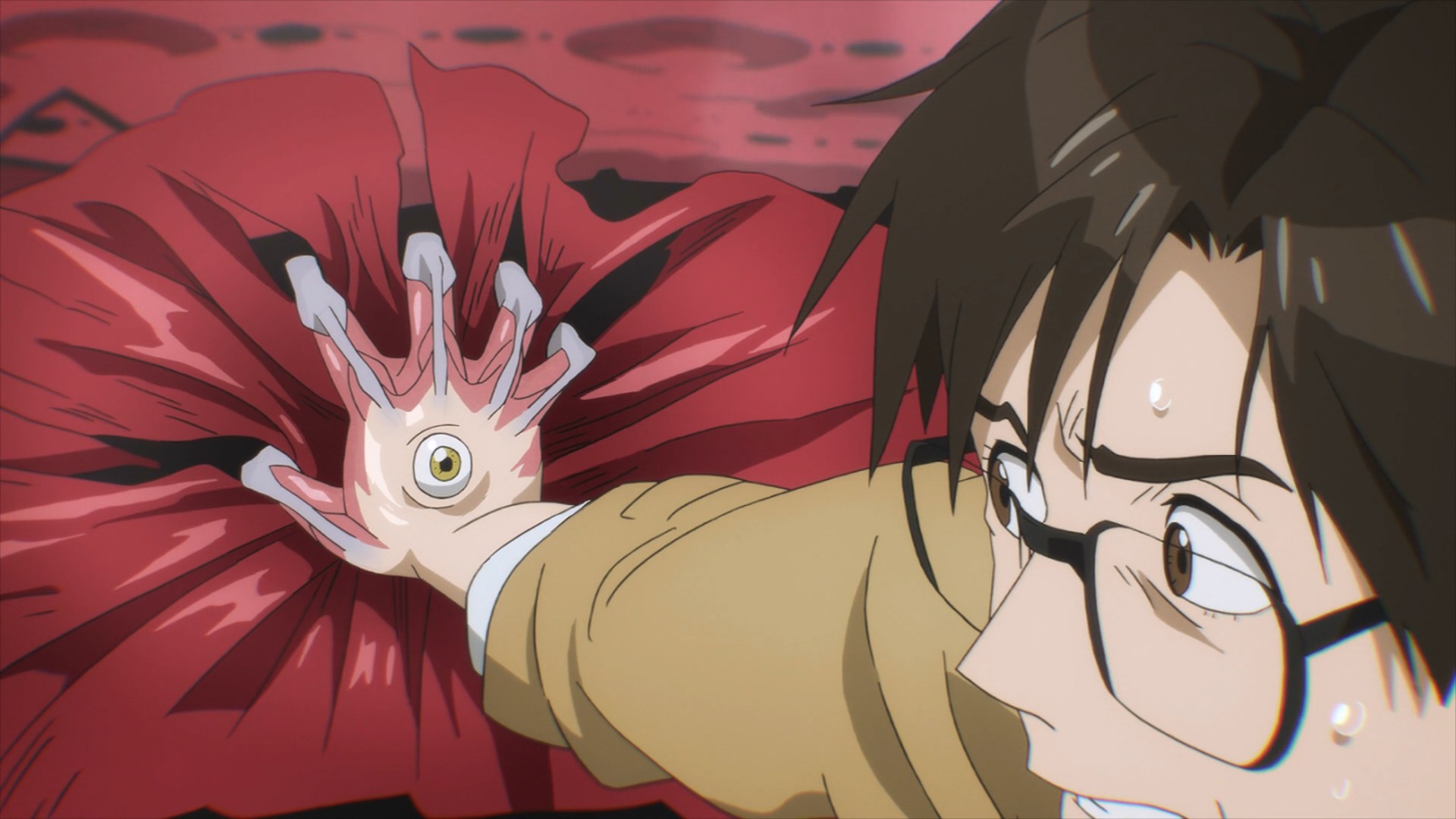 Anime 1920x1080 Parasyte -the maxim- Migi Izumi Shinichi glasses anime eyes horror anime men