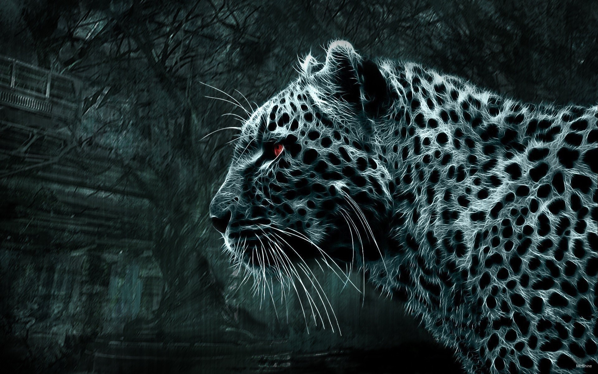General 1920x1200 animals simple background leopard mammals Fractalius digital art big cats