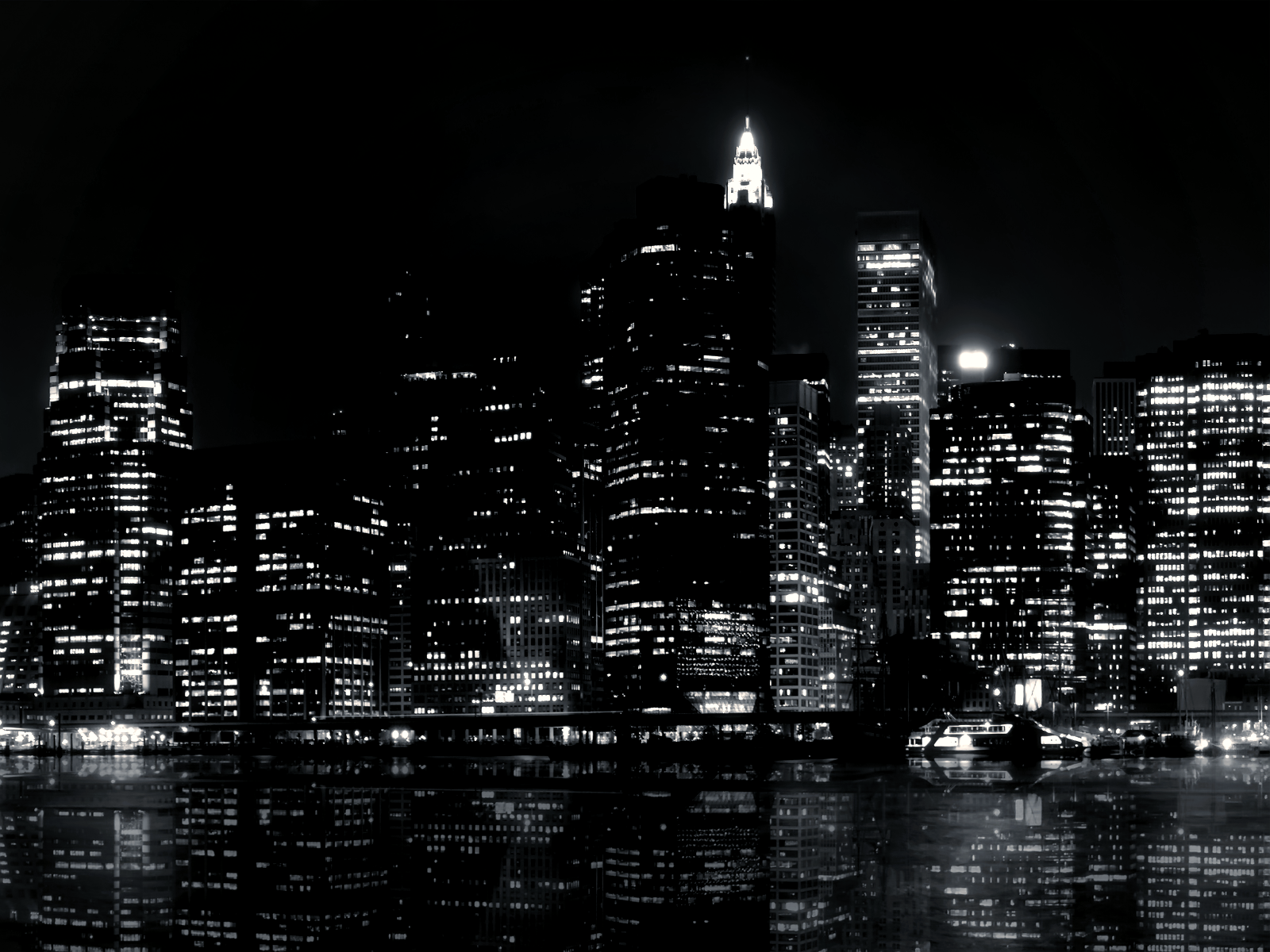 General 1600x1200 cityscape reflection night dark city lights