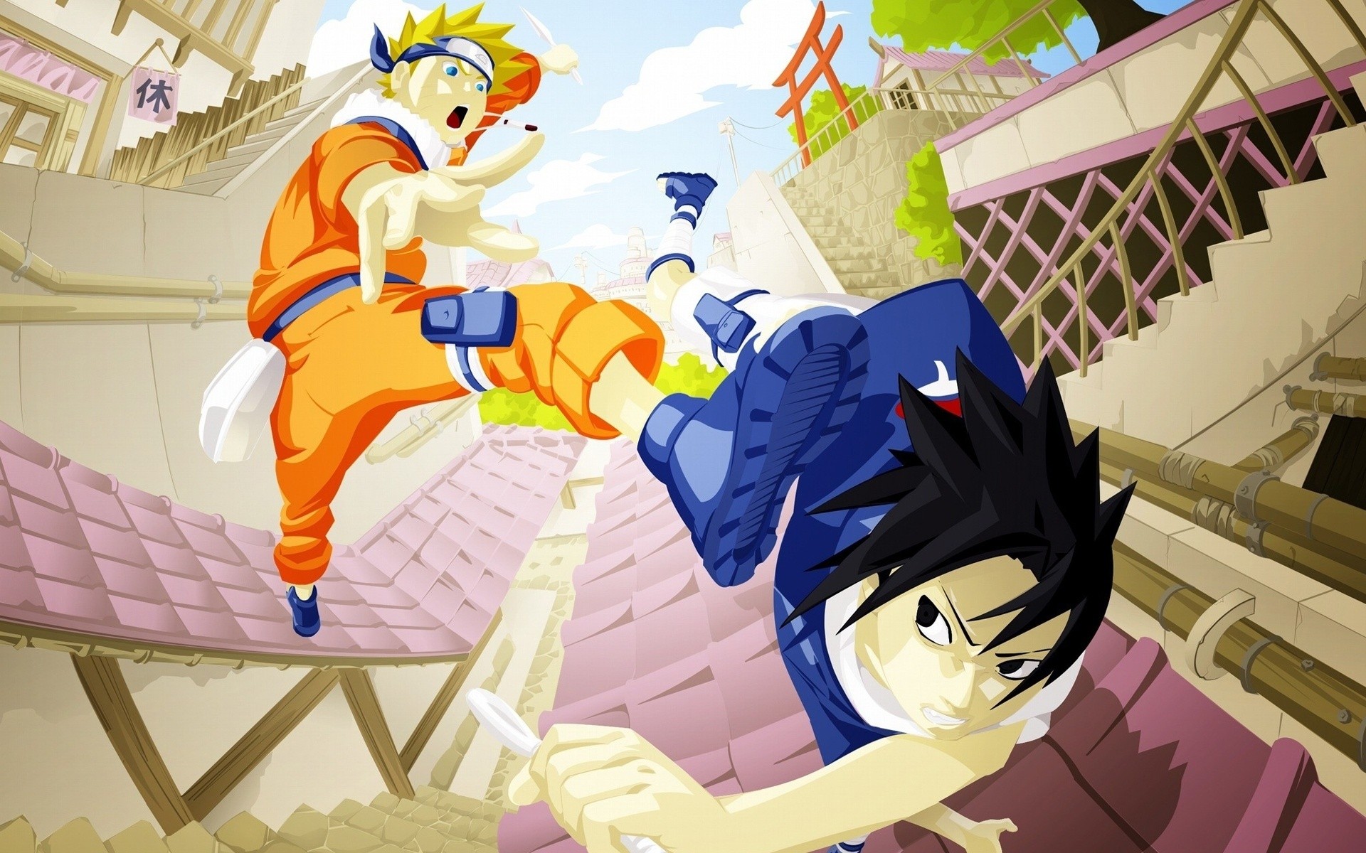 Anime 1920x1200 Naruto Shippuden manga anime Uzumaki Naruto Uchiha Sasuke anime boys
