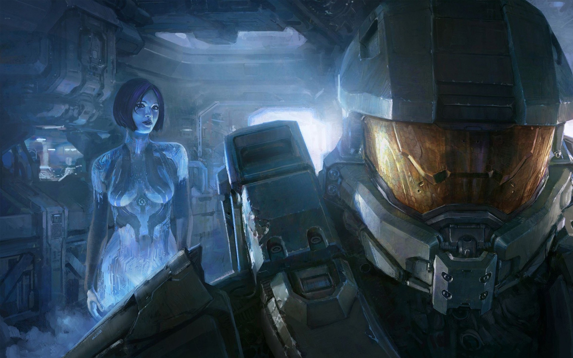 General 1920x1200 Halo (game) Halo 4 video games video game art science fiction Master Chief (Halo) armor futuristic video game characters Cortana (Halo)