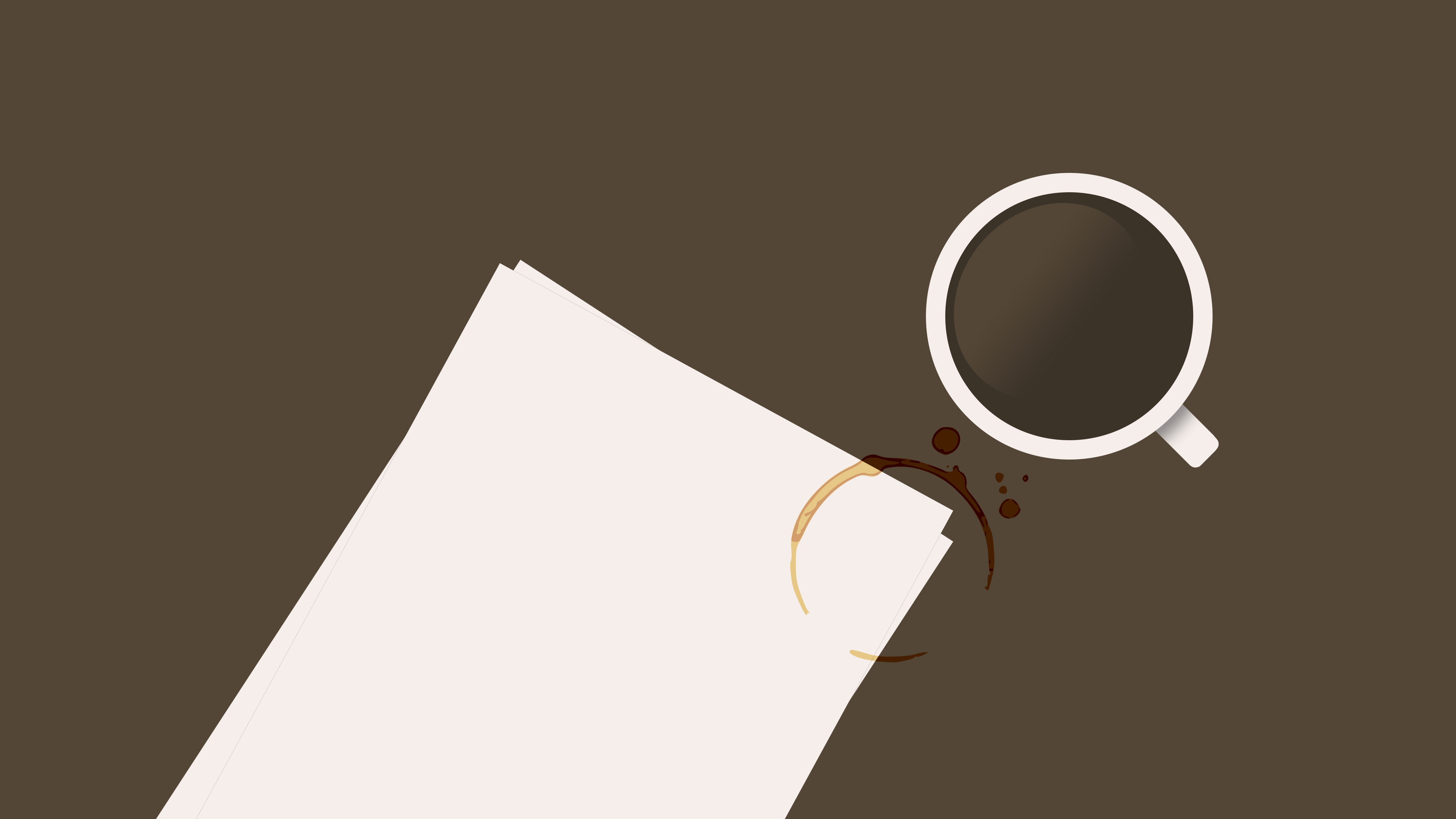 General 3840x2160 coffee stains coffee stains paper desk brown cup brown background simple background